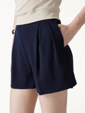 OGLmove Stretch Ponte Pleated Wide Leg Shorts