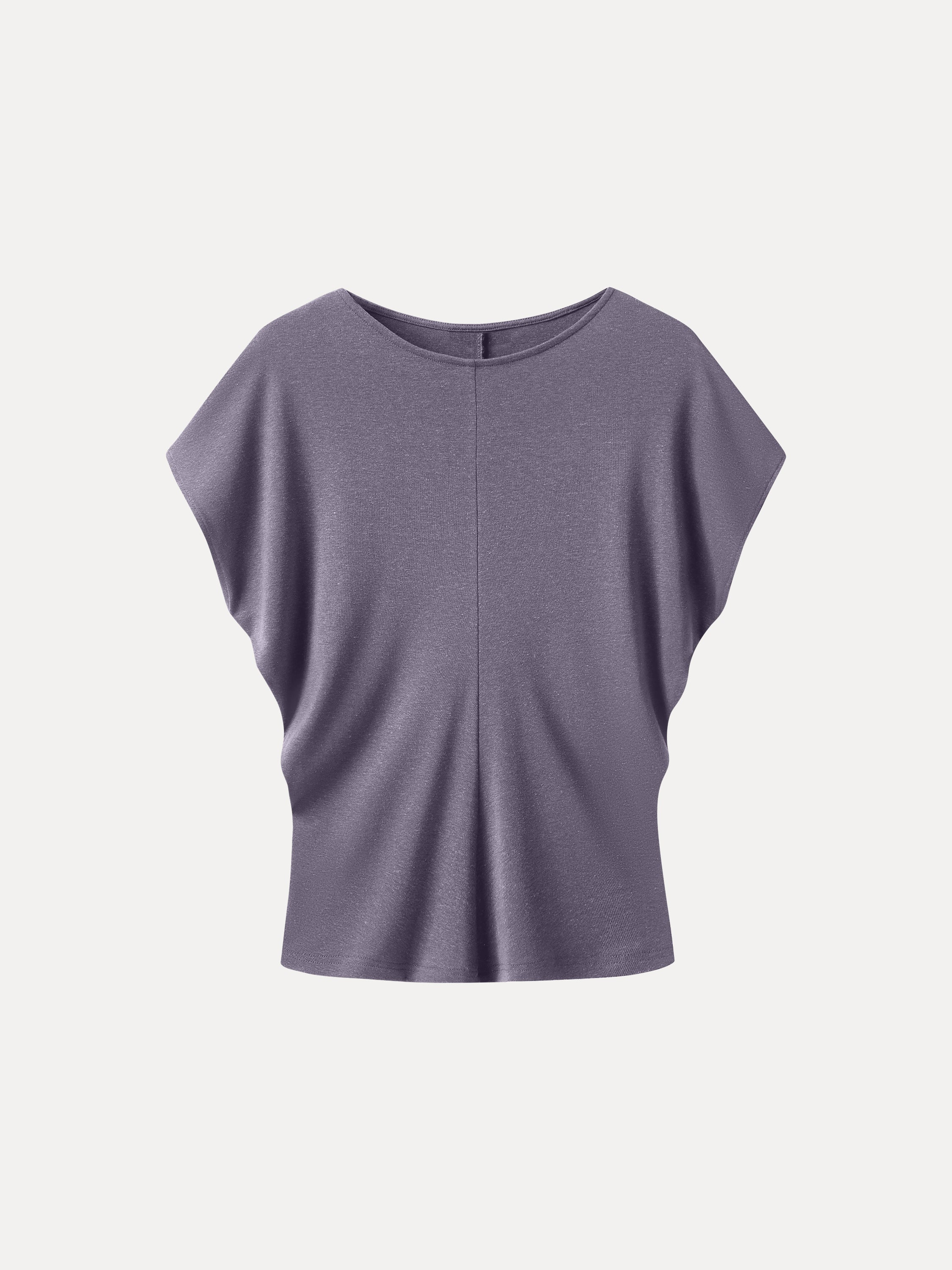 OGLmove Linen-Blend Round Neck Relaxed Summer Top