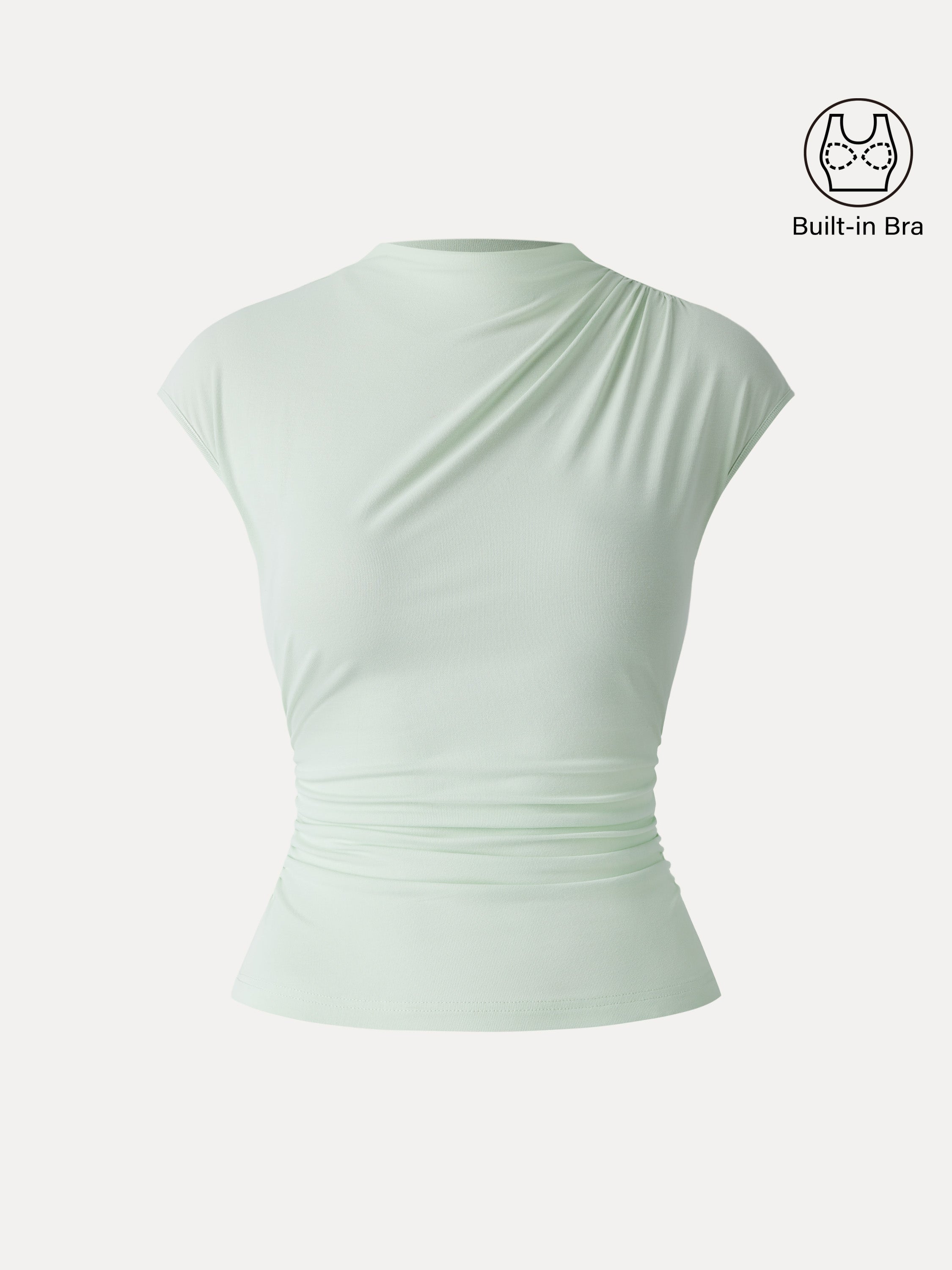 OGLmove Mockneck Ruched Cropped Bra Top