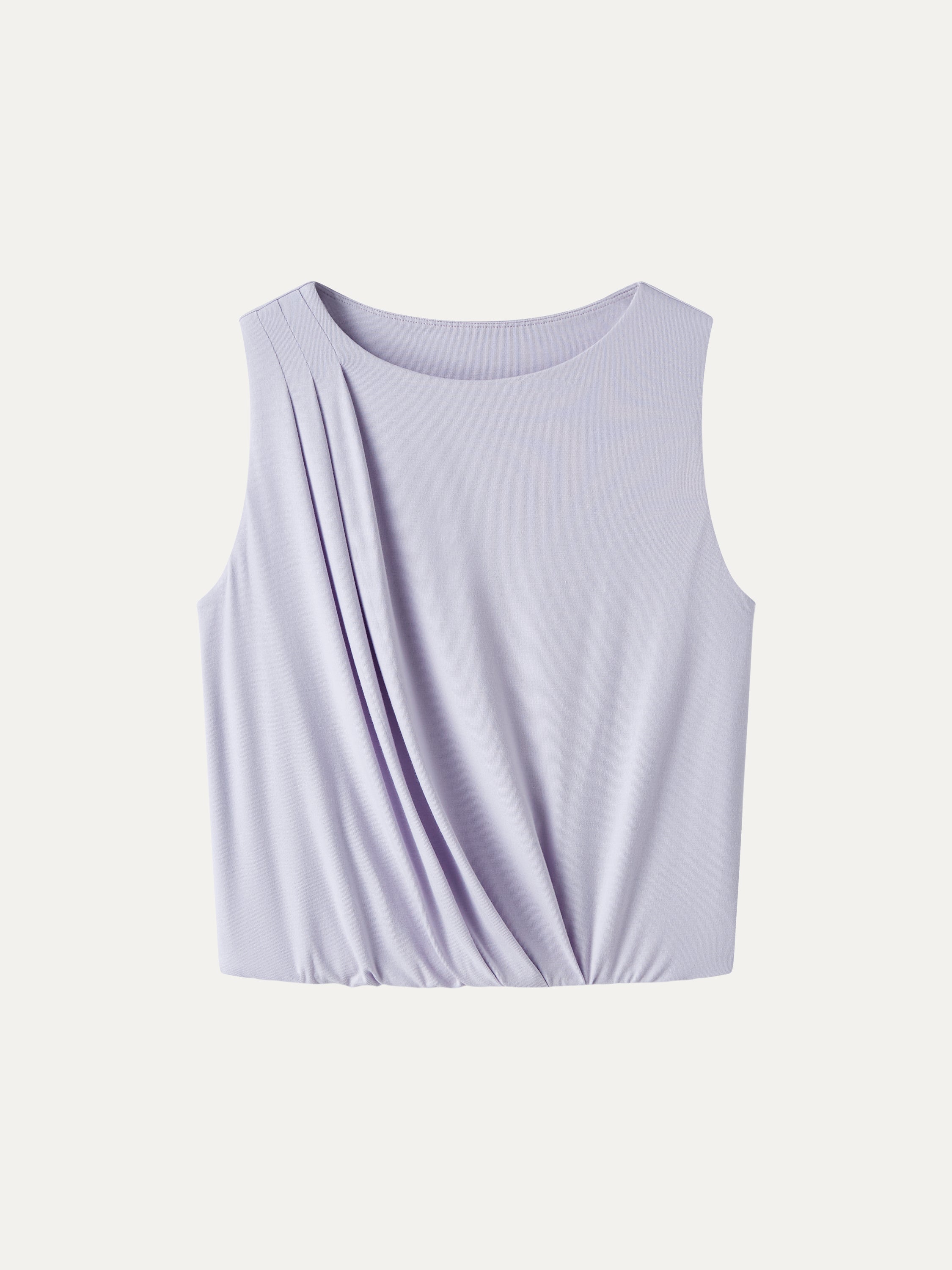 OGLmove Women's CoolTouch Boatneck Gathered Hem Cropped Top