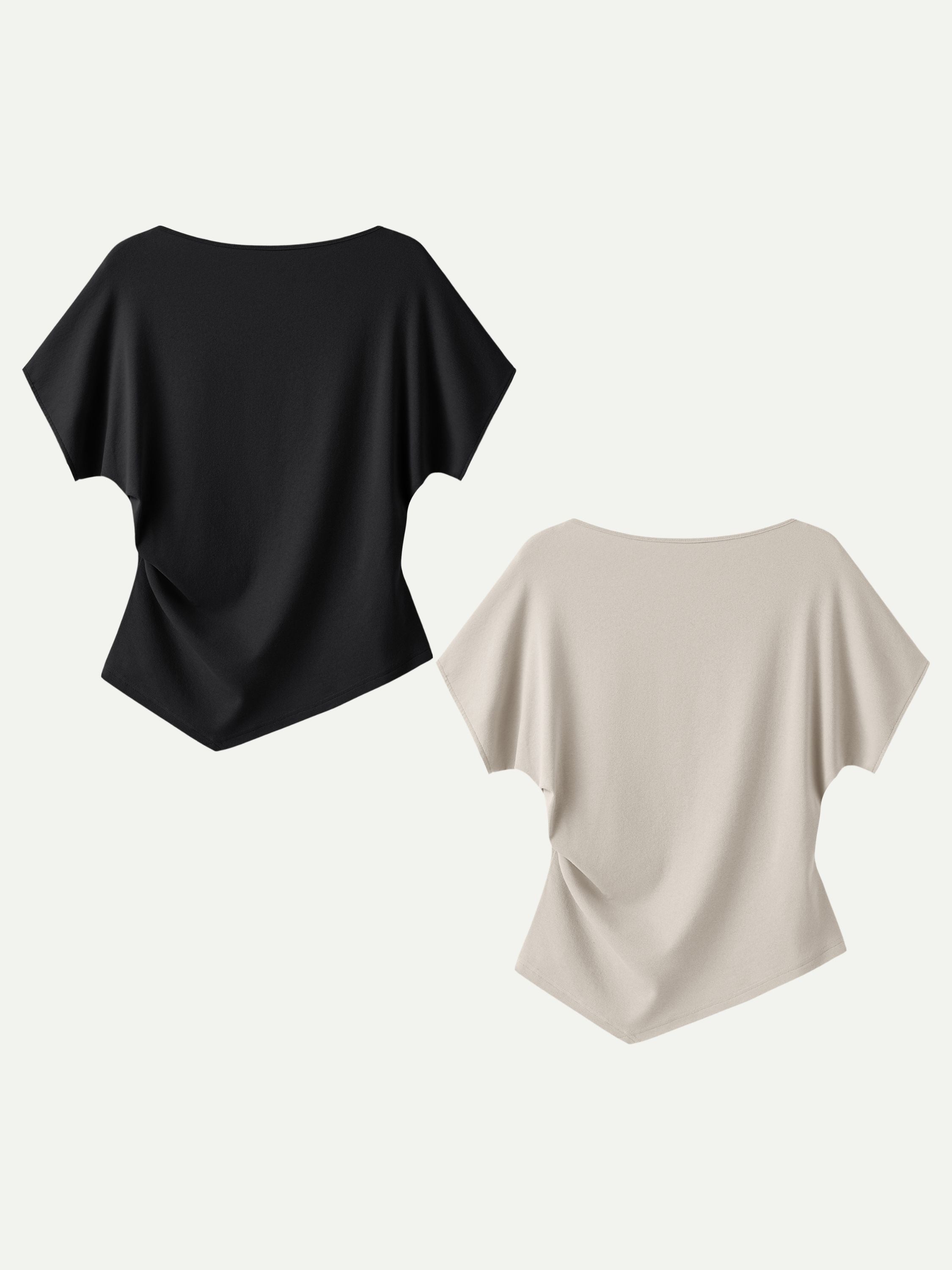 OGLmove Cotton Lyocell Boatneck Angled Summer Tee