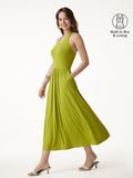OGLmove SkinKiss Halter Ruched Midi Bra Dress with Pockets