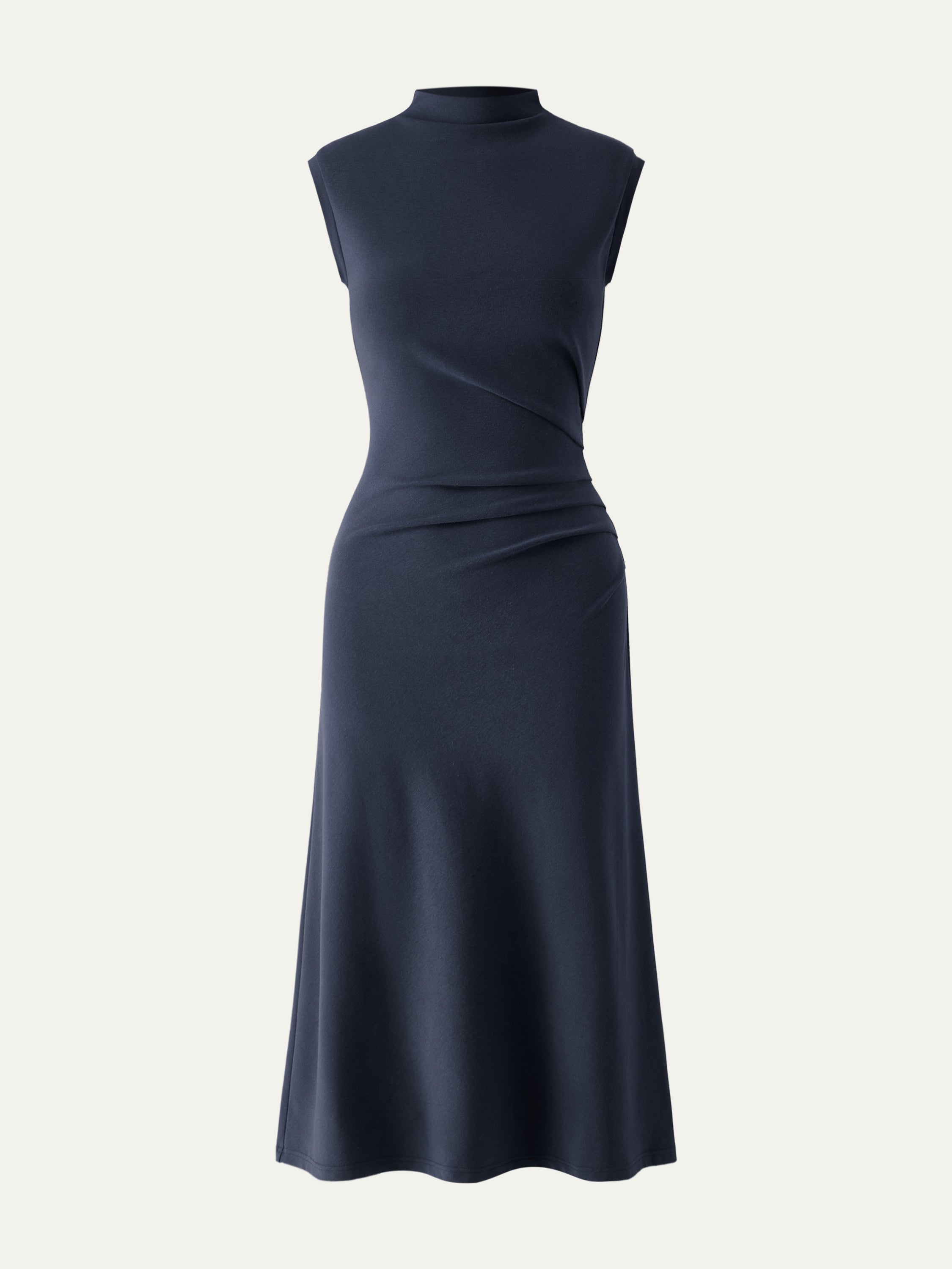 OGLmove Mockneck Tucks Midi Dress