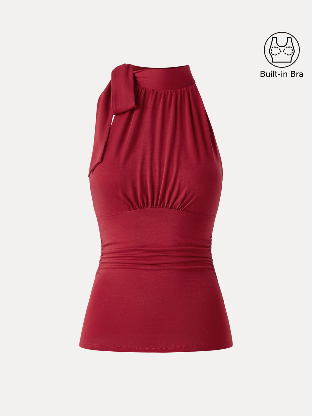OGLmove Side Ruched High Tie Neck Airy Bra Tank