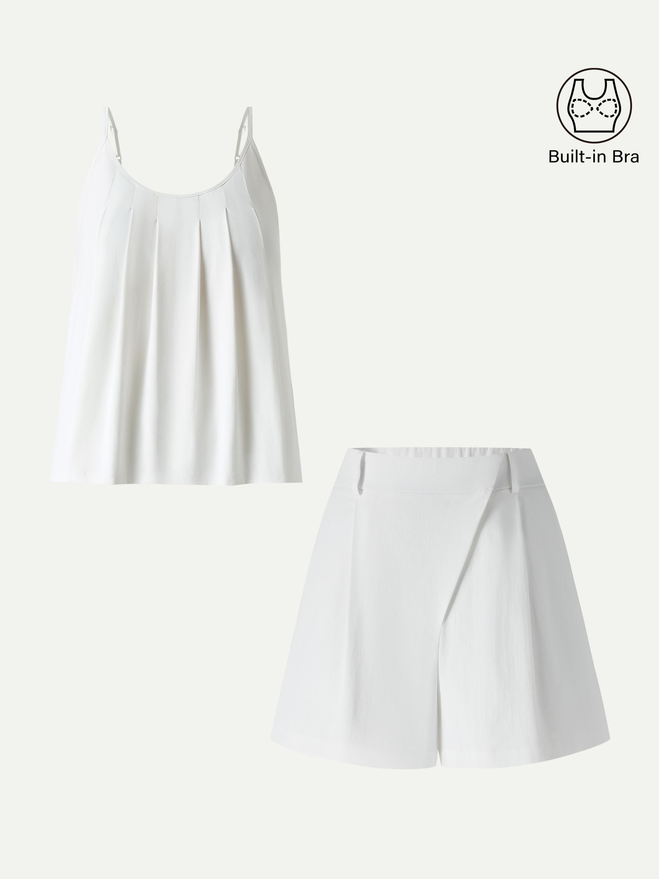 OGLmove Women's 2-Piece Spaghetti Strap Tank and A-Line Shorts Set