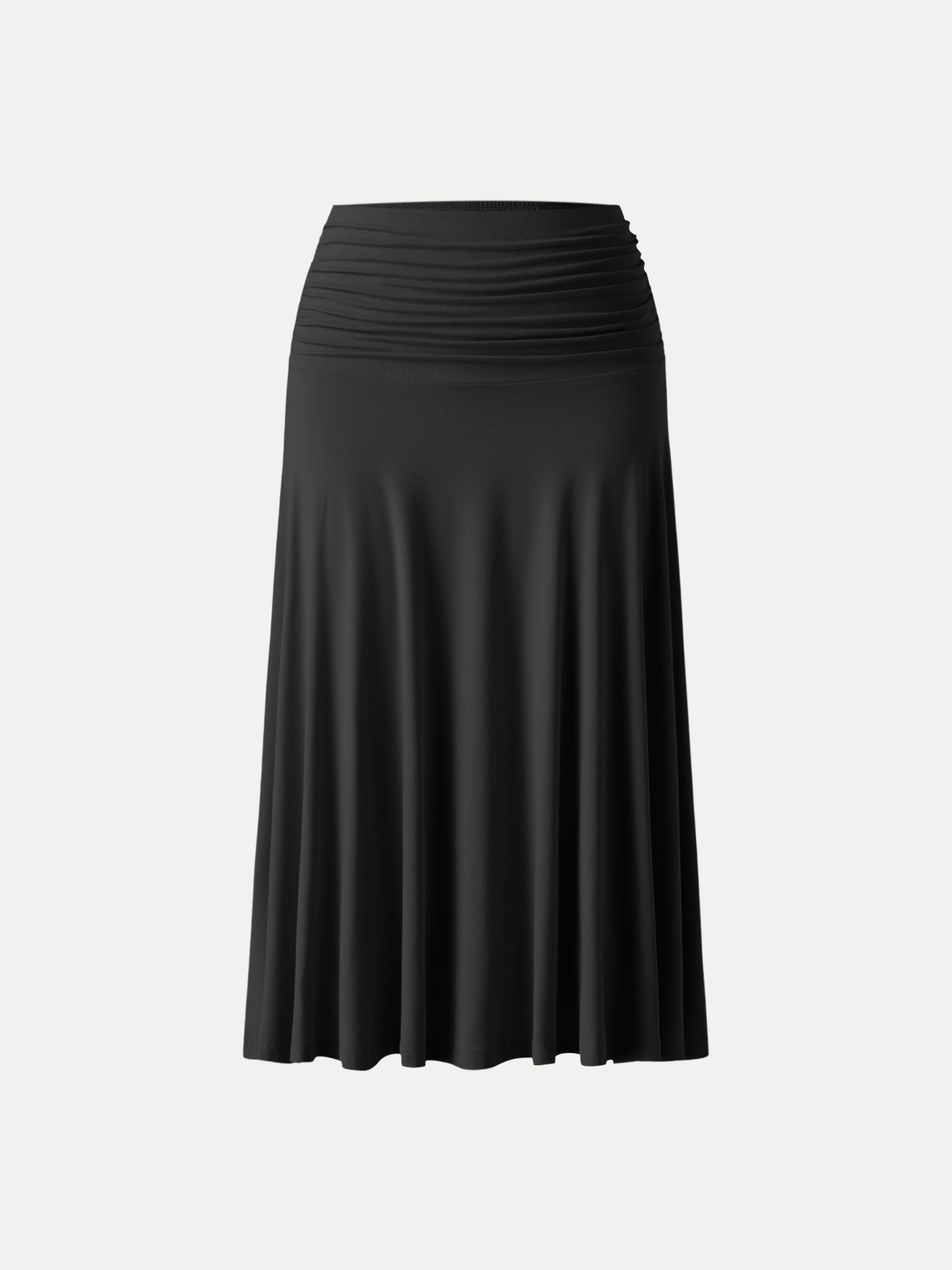 OGLmove Flowy Side Ruched A-Line Midi Skirt