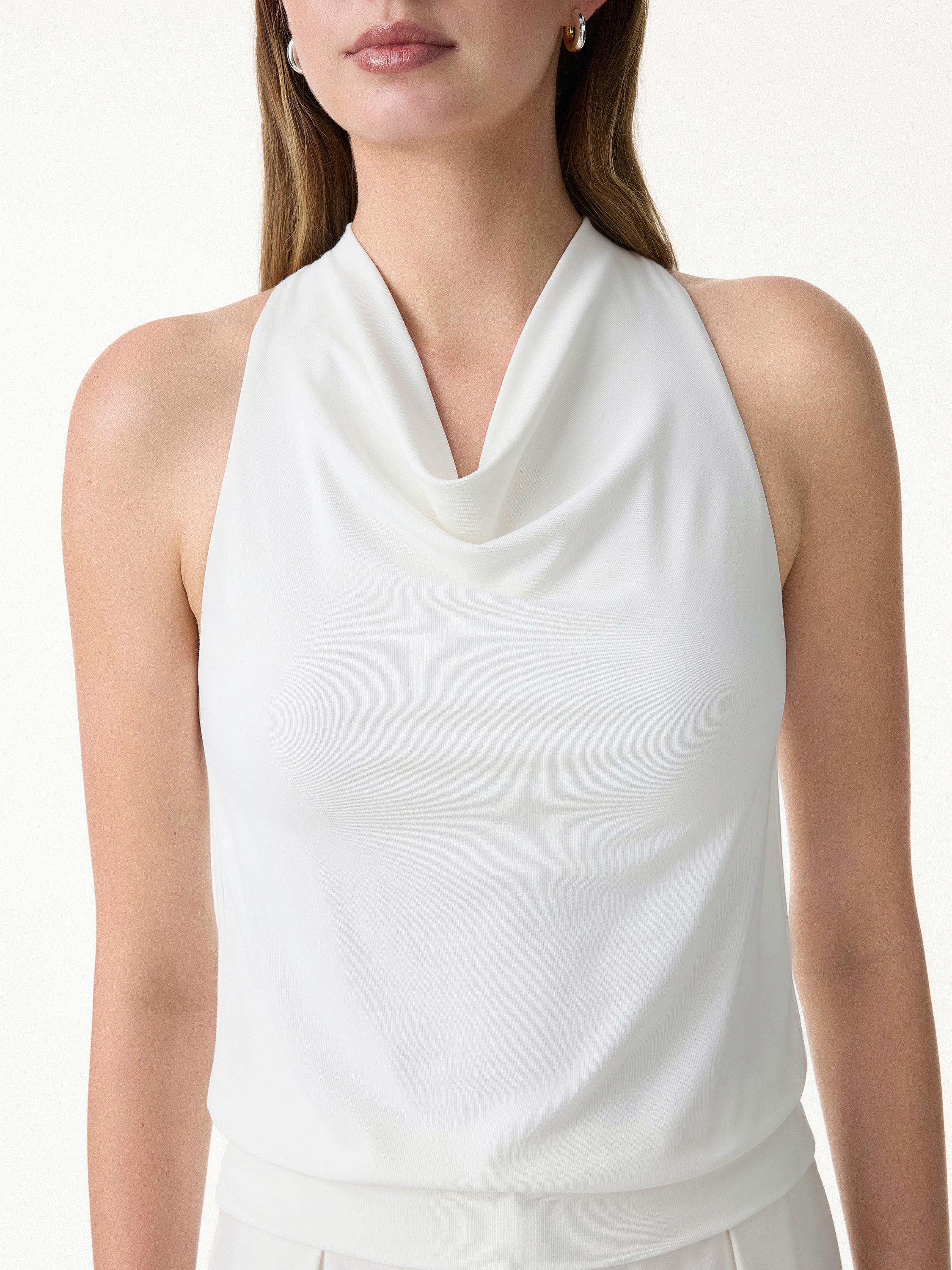 OGLmove Women's Not-See-Thru Halter Cowl Neck Bra Top