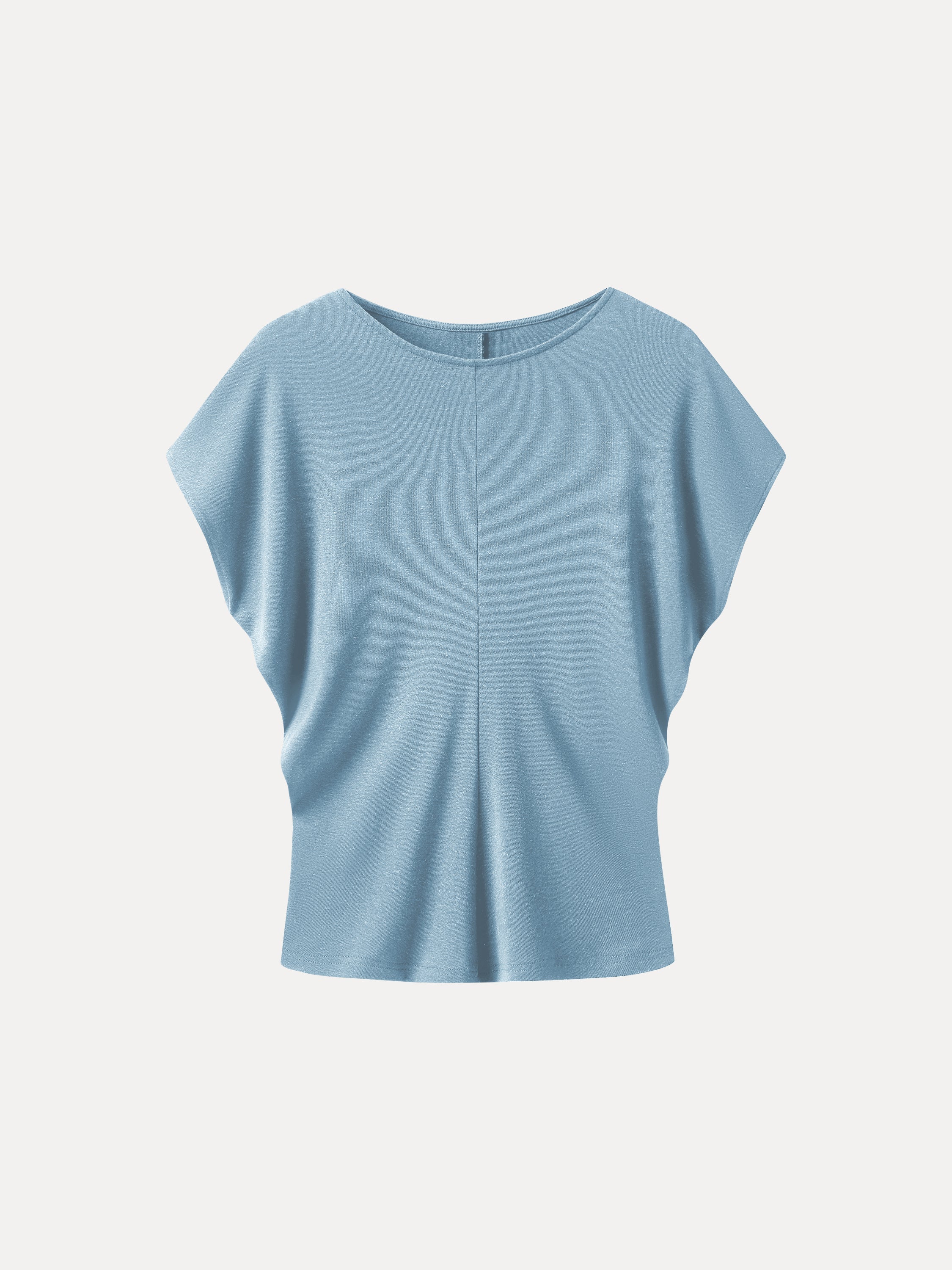 OGLmove Linen-Blend Round Neck Relaxed Summer Top
