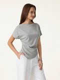 OGLmove Cotton Lyocell Boatneck Angled Summer Tee