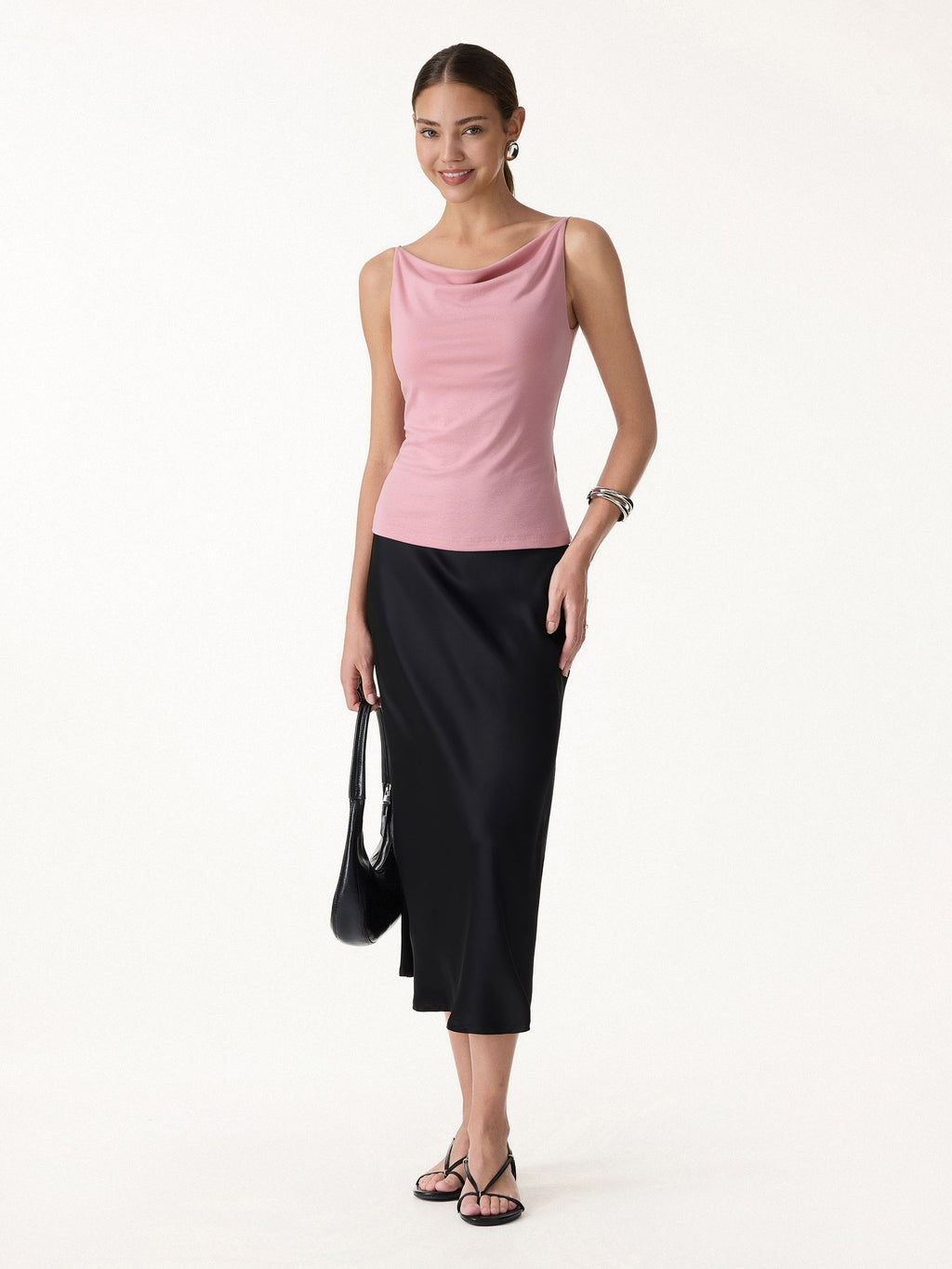 OGLmove Stretch Linen Cowl Neck Bra Tank