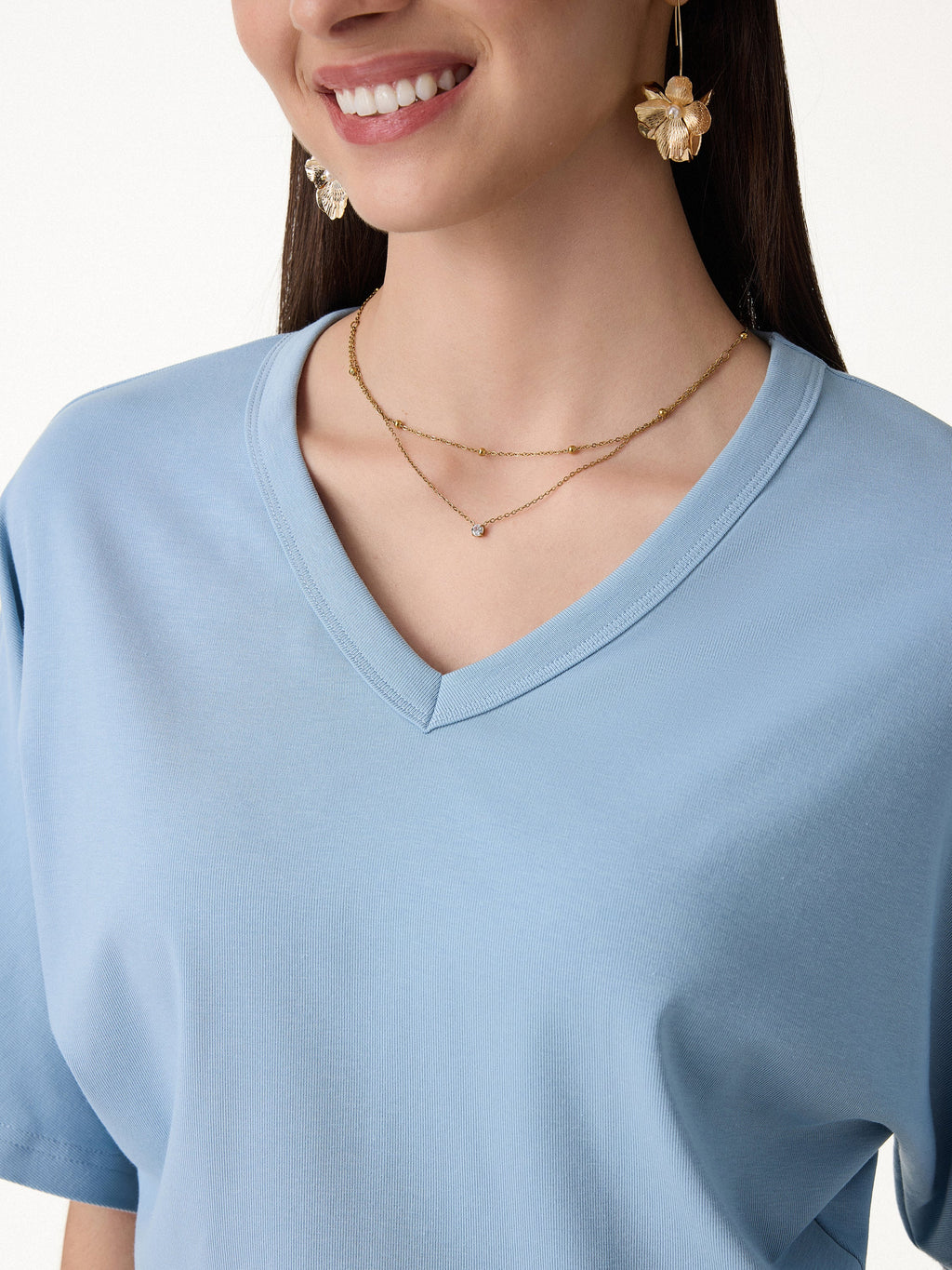 OGLmove V-Neck Waist-Defining Summer Tee