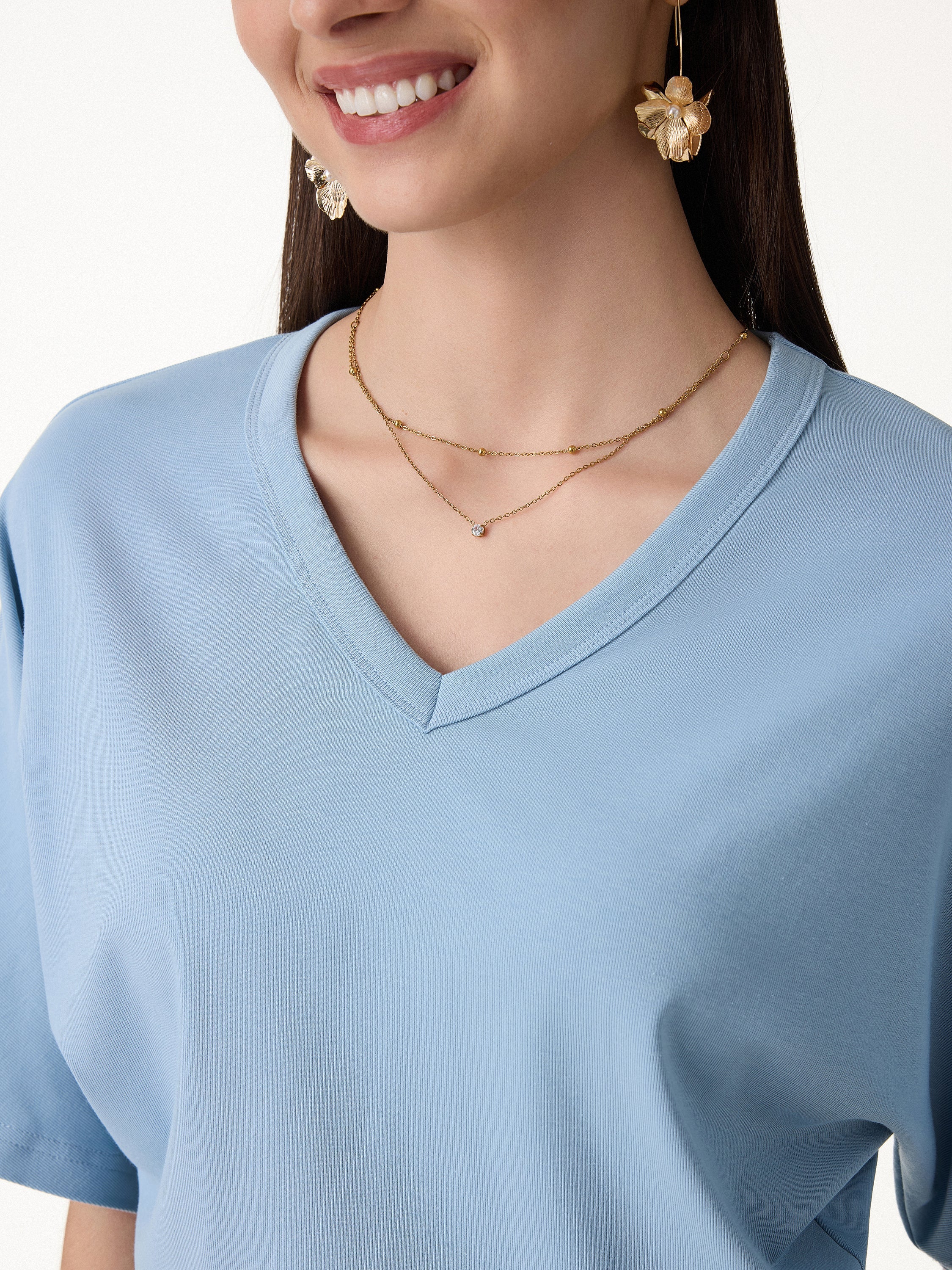 OGLmove V-Neck Waist-Defining Summer Tee