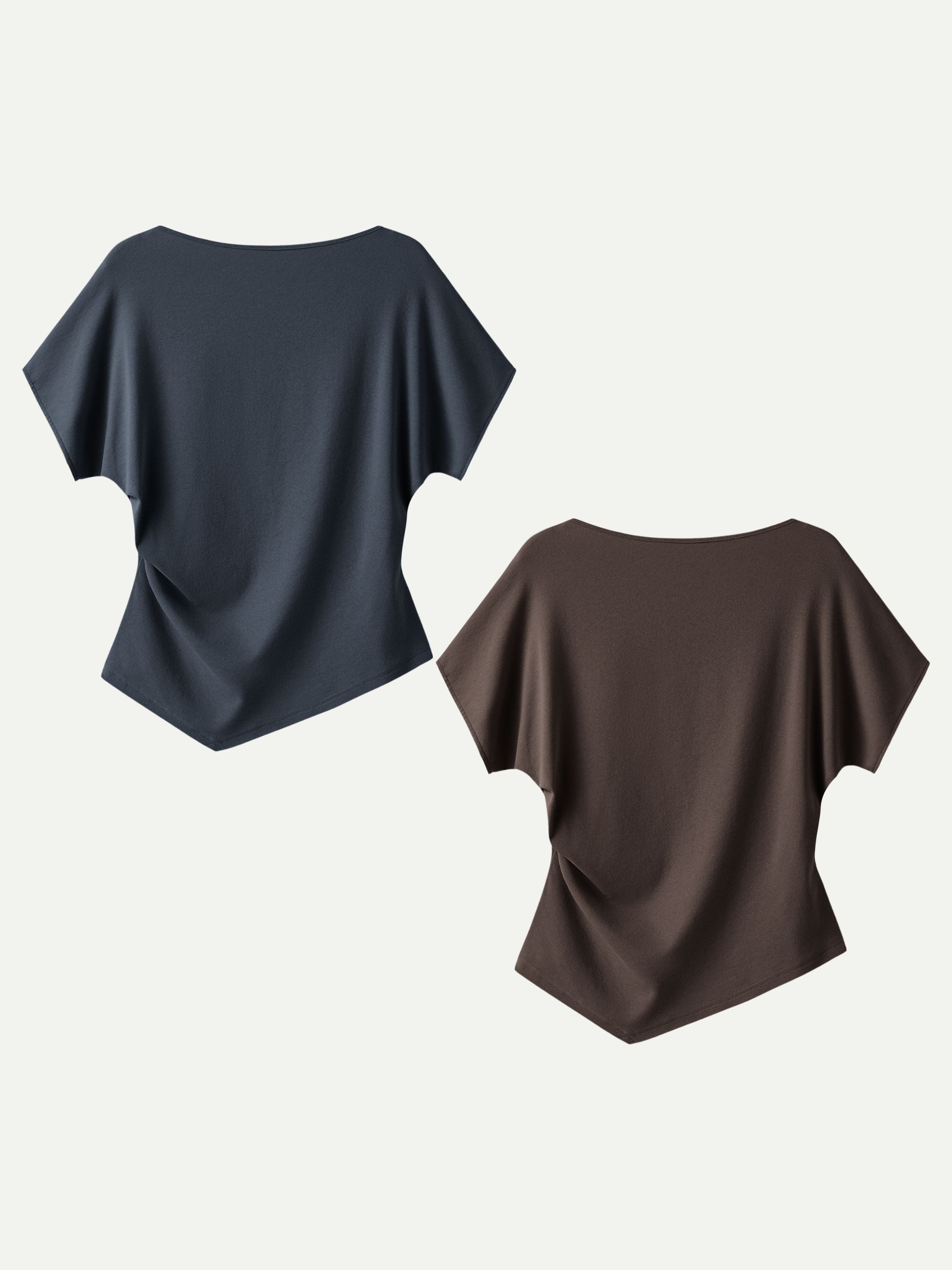 OGLmove Cotton Lyocell Boatneck Angled Summer Tee