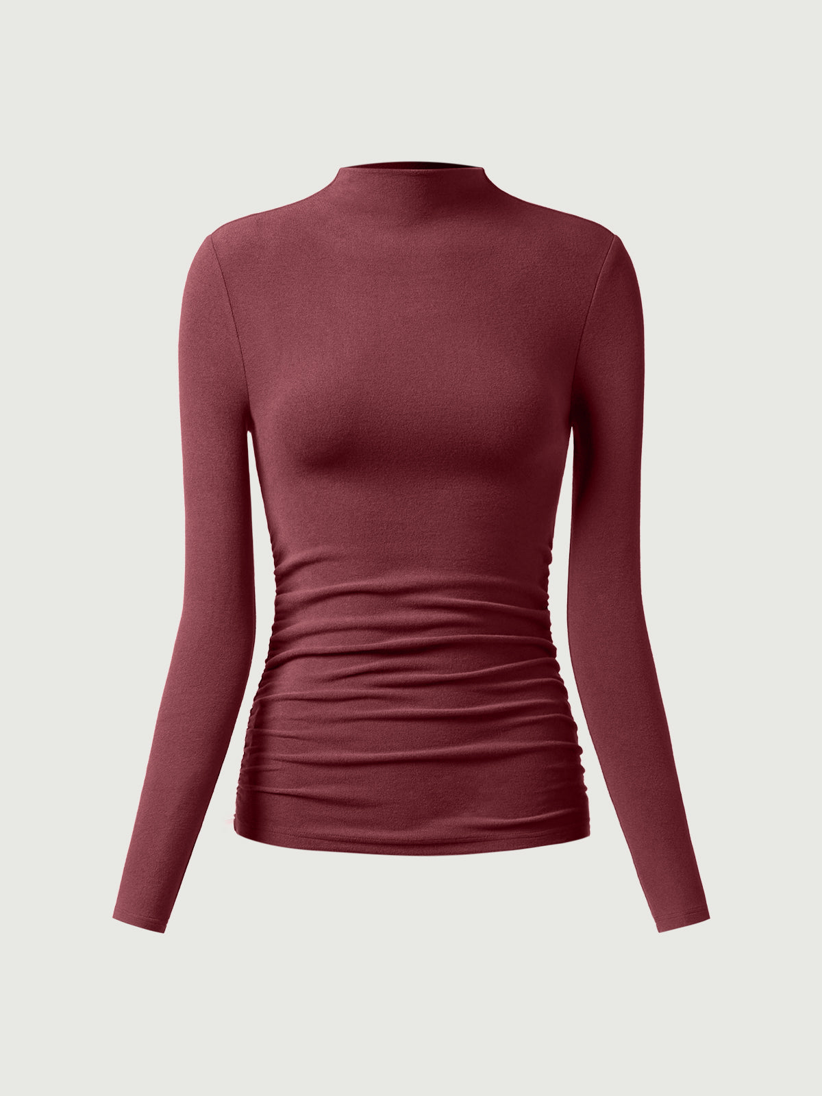 OGLmove Eco-Mousse ProWarm Brushed Rib Mockneck Top Off White