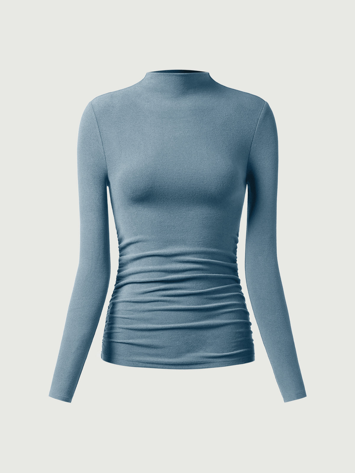 OGLmove Eco-Mousse ProWarm Brushed Rib Mockneck Top Off White