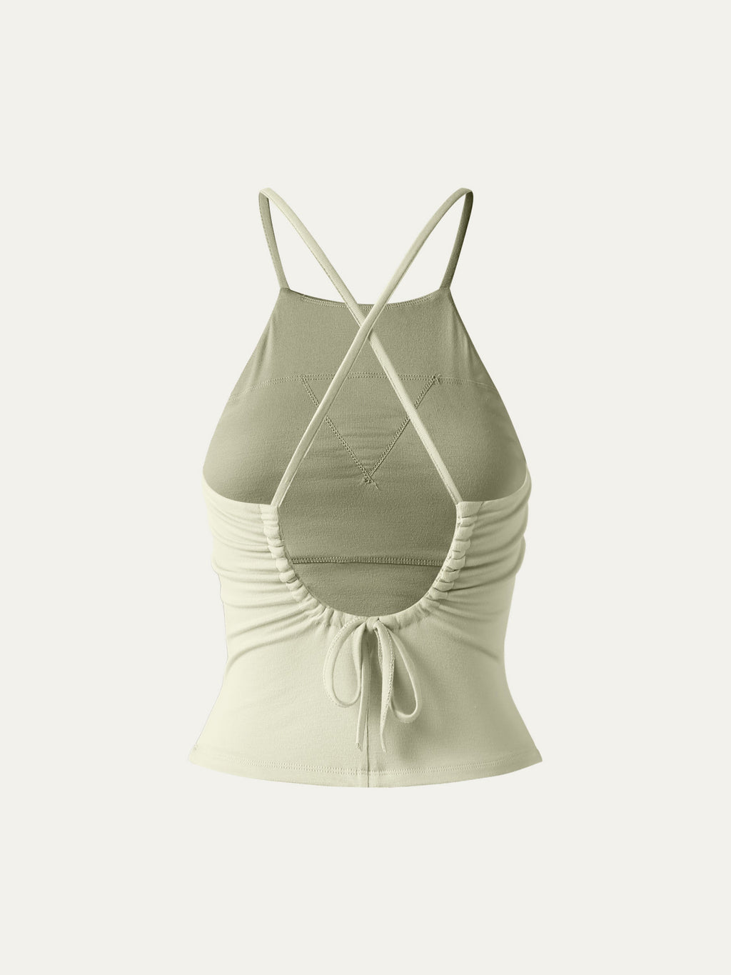 OGLmove Tie Back Bandless Crop Bra Tank Top