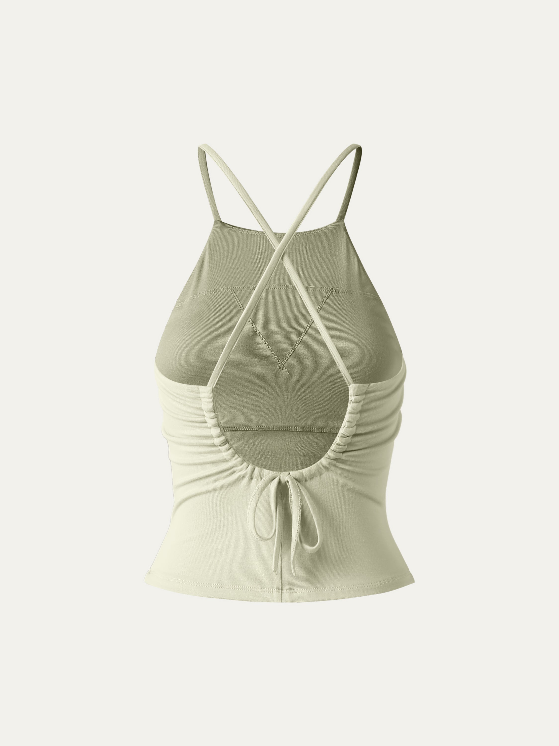 OGLmove Tie Back Bandless Crop Bra Tank Top