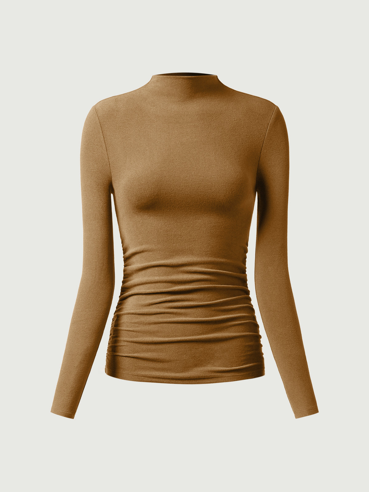 OGLmove Eco-Mousse ProWarm Brushed Rib Mockneck Top Off White