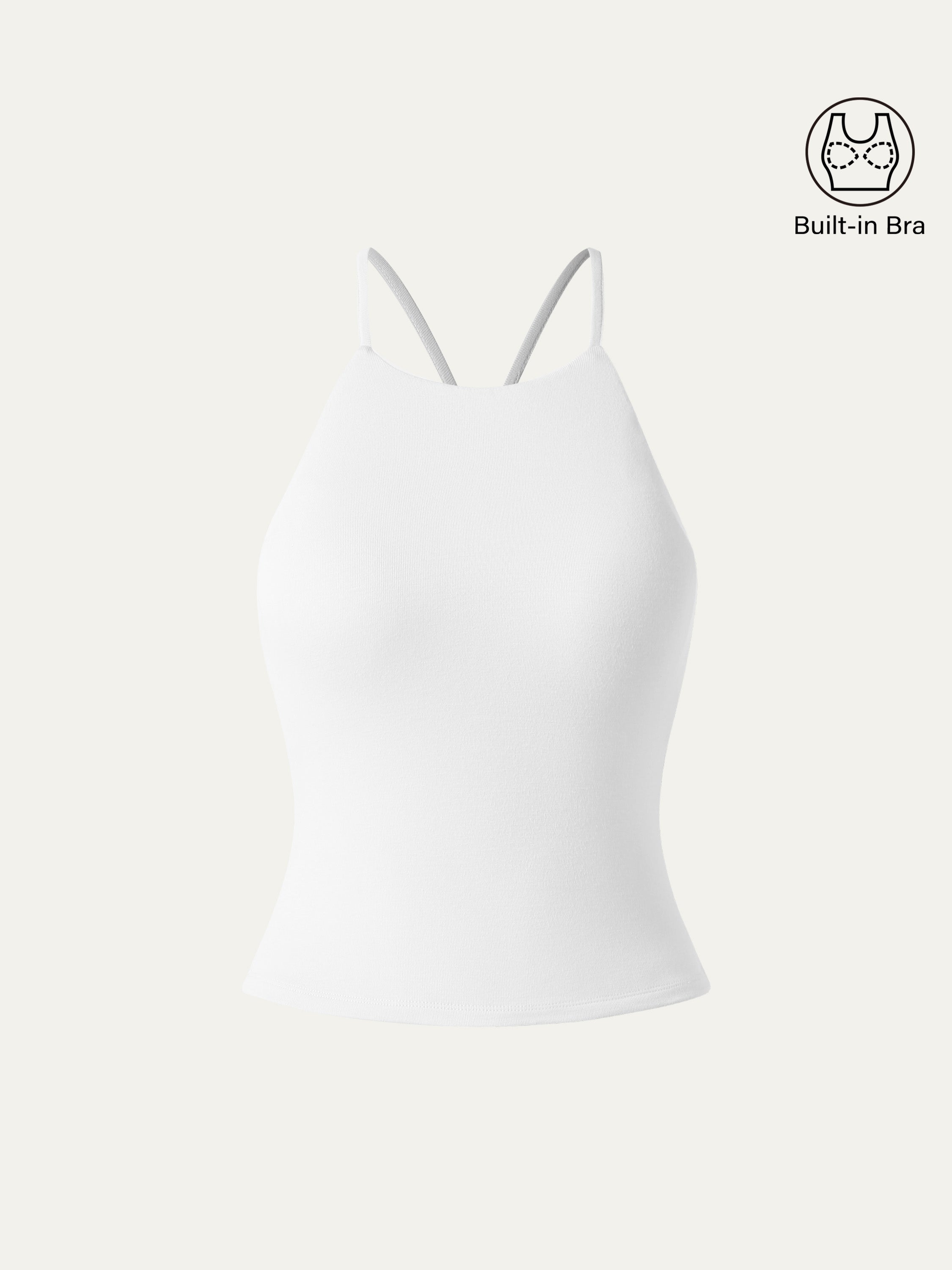 OGLmove Tie Back Bandless Crop Bra Tank Top