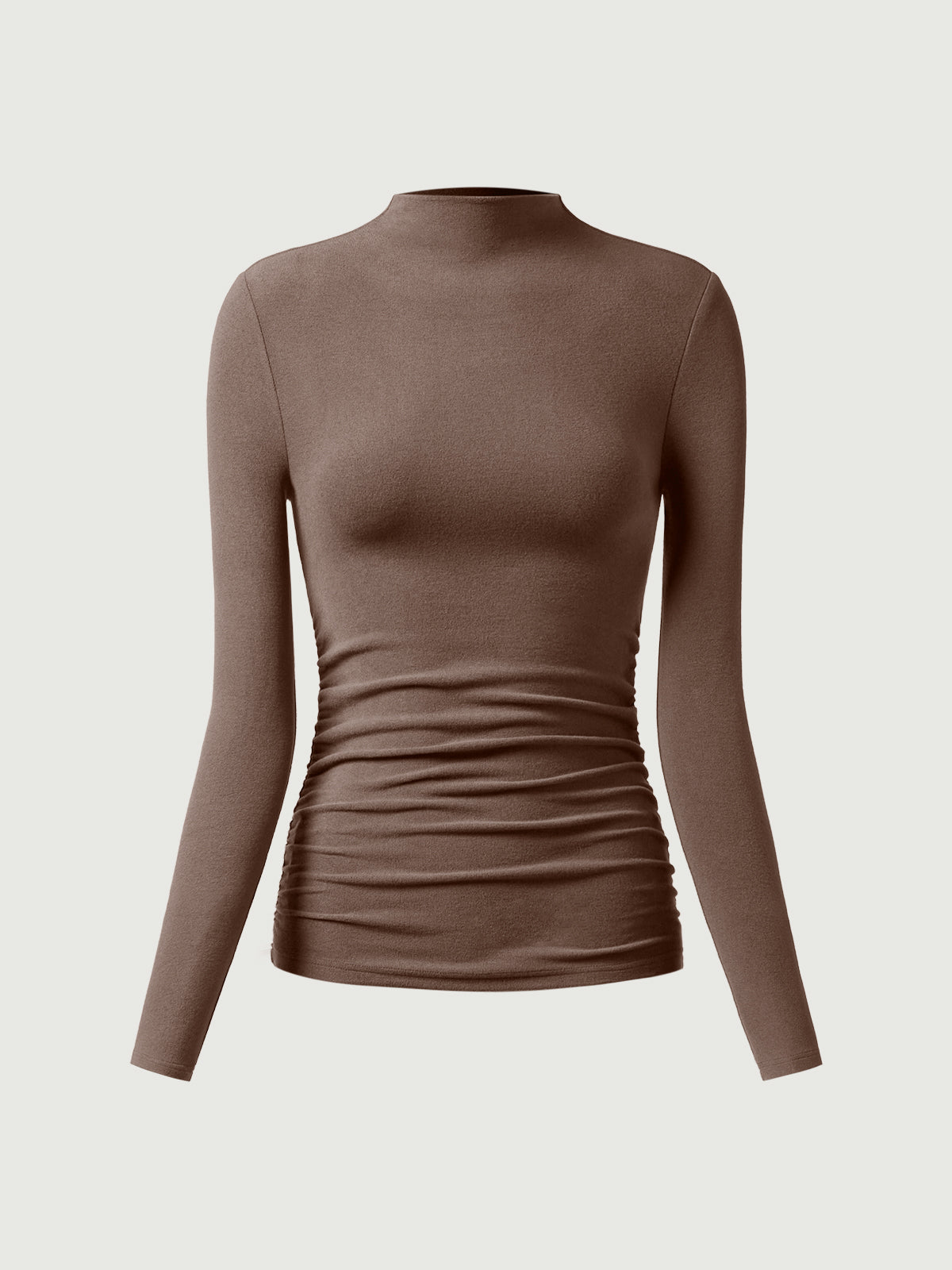 OGLmove Eco-Mousse ProWarm Brushed Rib Mockneck Top Off White