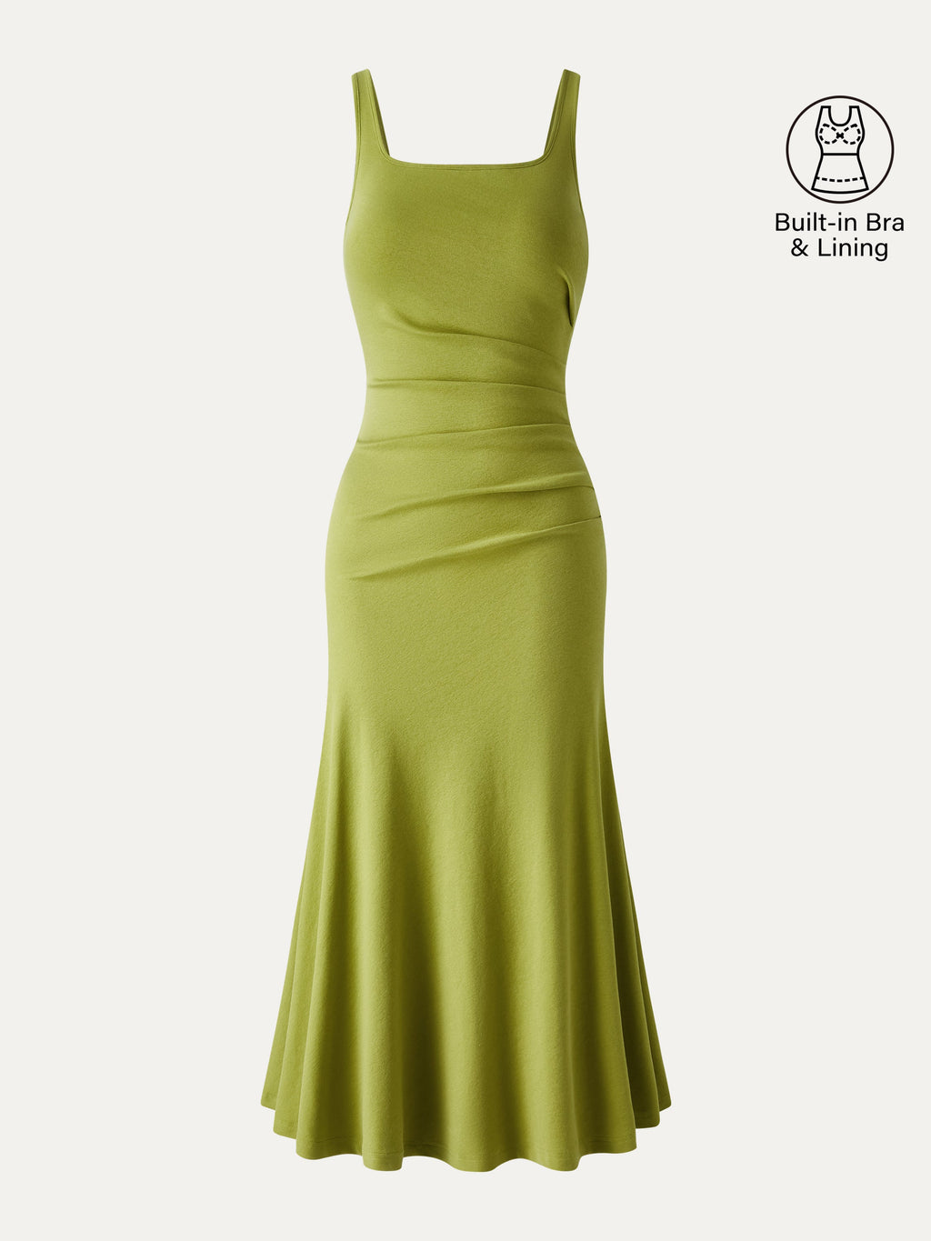 OGLmove Square Neck Tucked Open Back Bra Dress