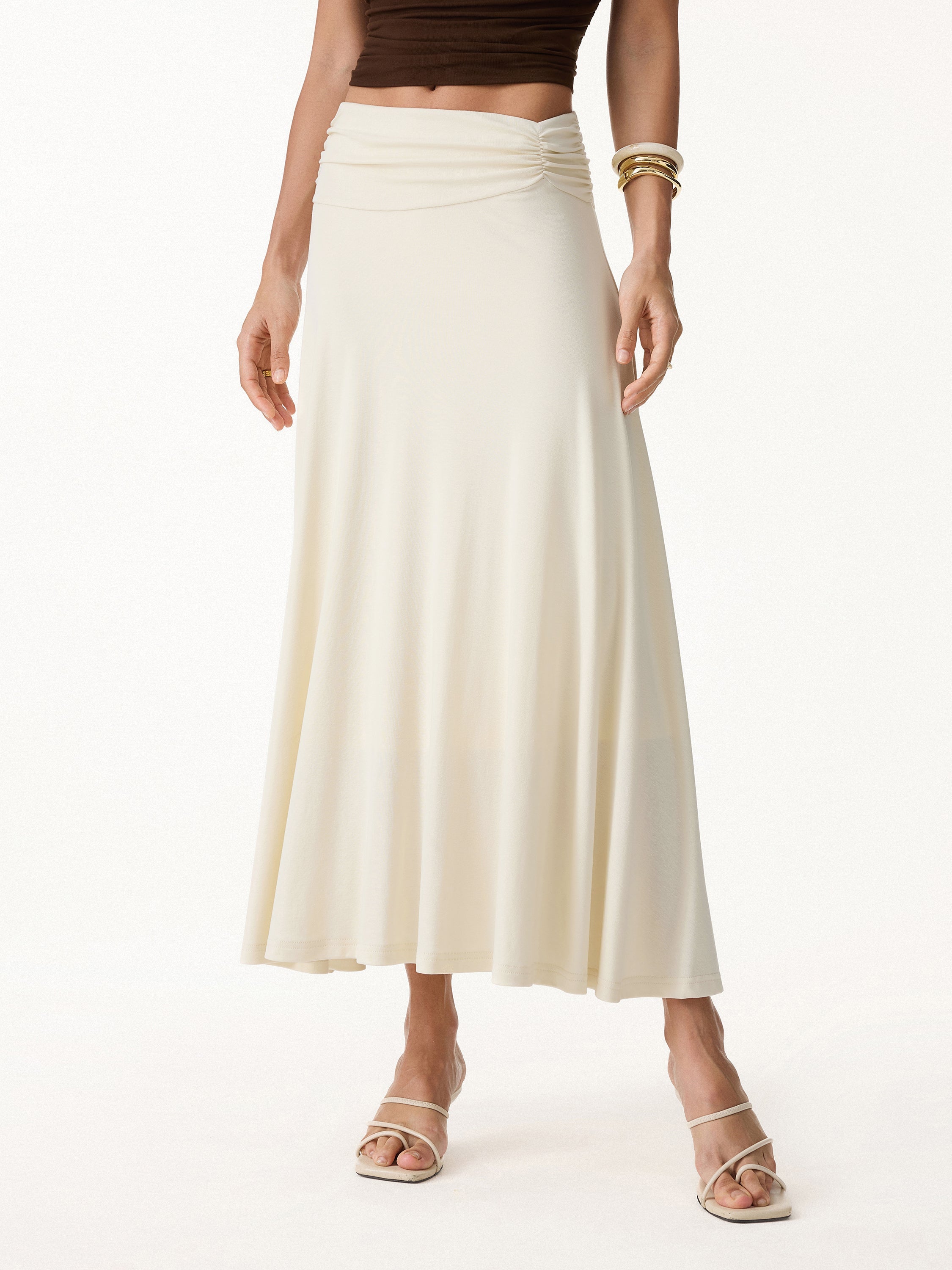 OGLmove European Linen Flowy Vacay Maxi Skirt