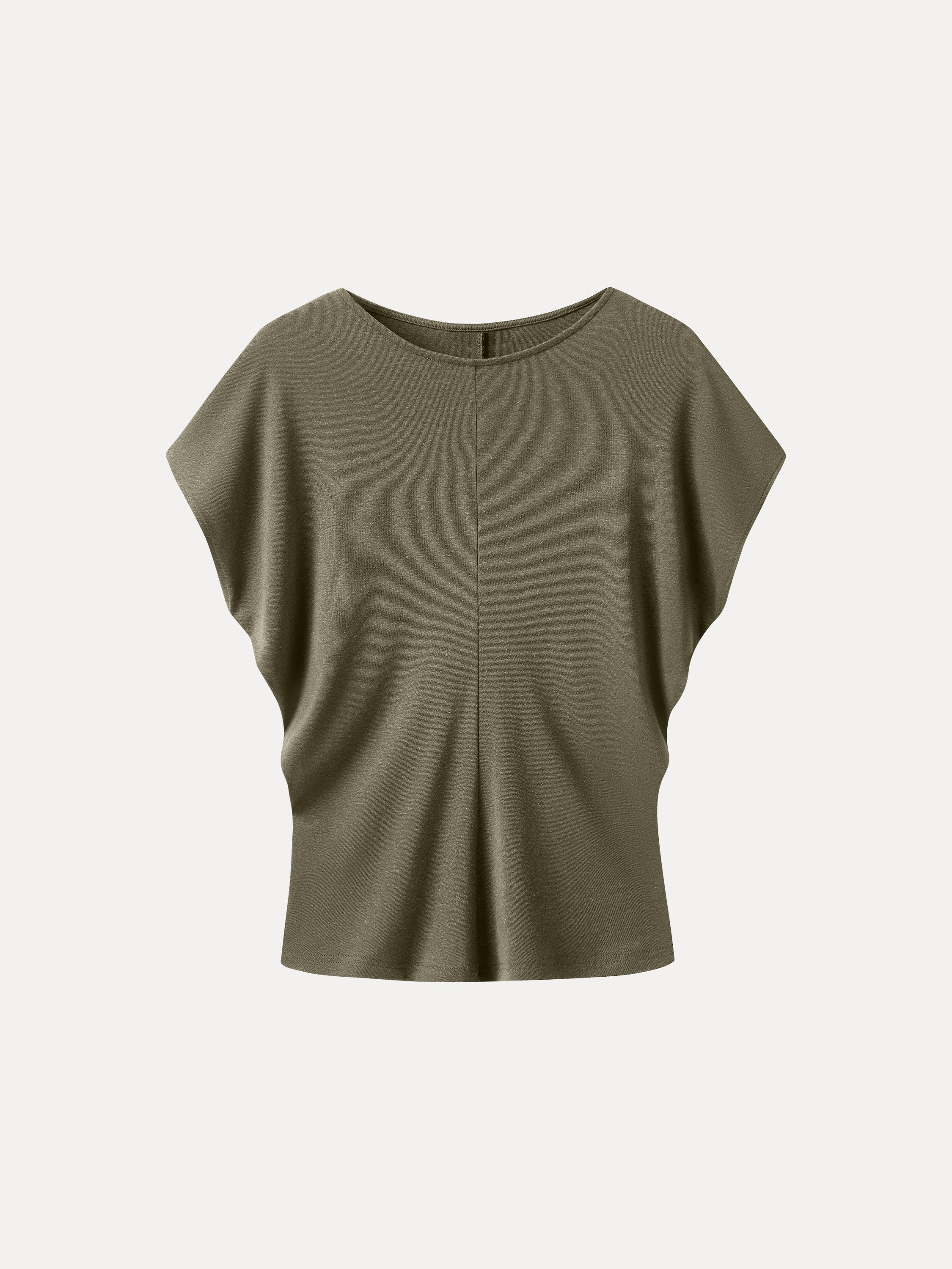 OGLmove Linen-Blend Round Neck Relaxed Summer Top