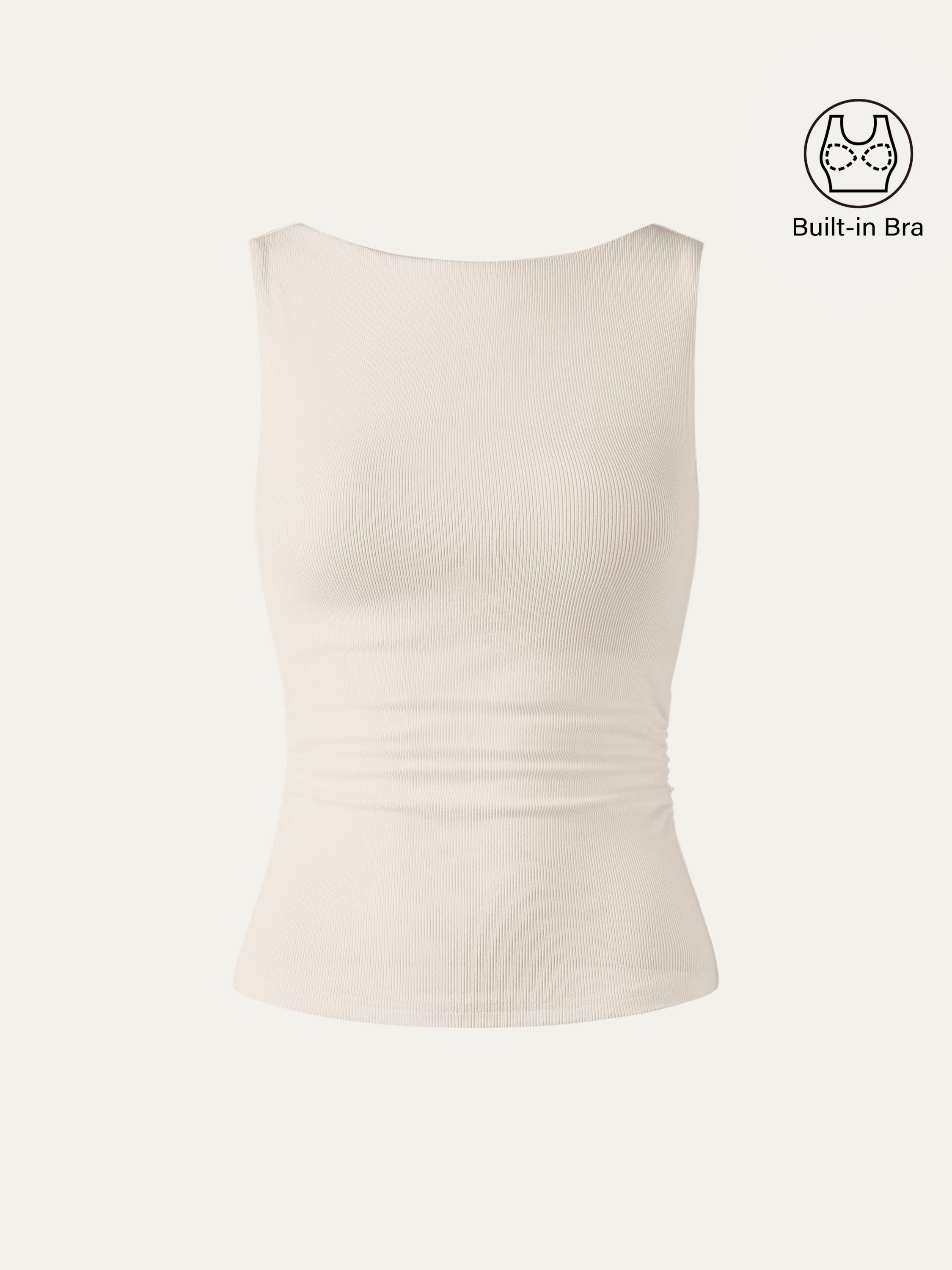 OGLmove Elastic Open Back Bra Tank White