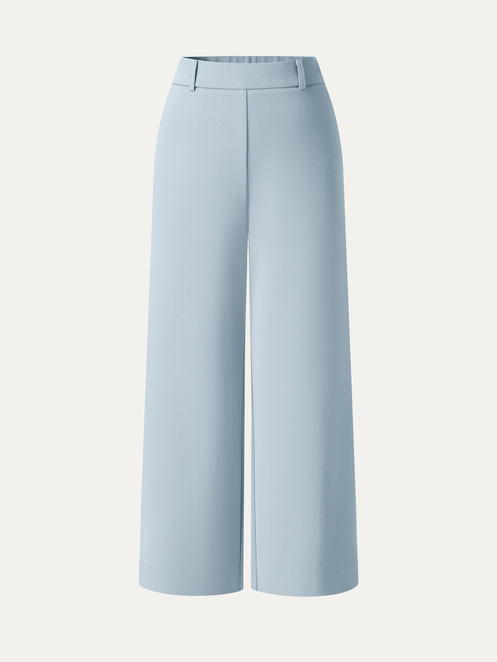 OGLmove Not-See-Thru Mid Rise Cropped Wide Leg Pants with Pockets