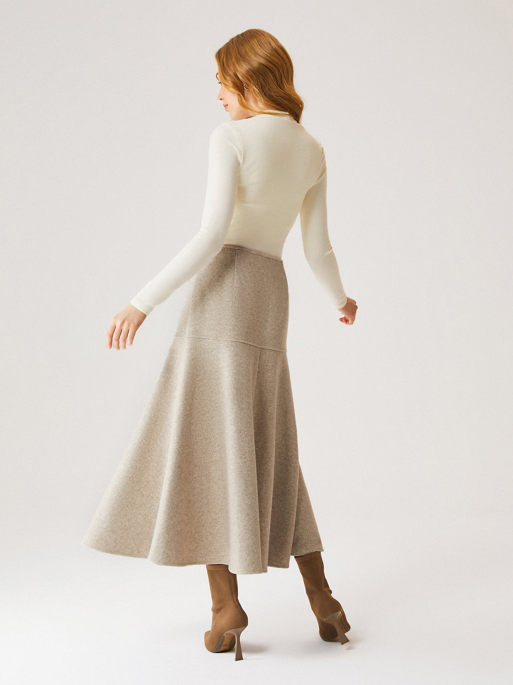 OGLmove FuzzLuxe Flared Maxi Skirt Heather Morganite