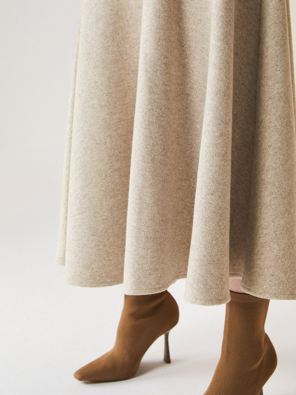 OGLmove FuzzLuxe Flared Maxi Skirt Heather Morganite