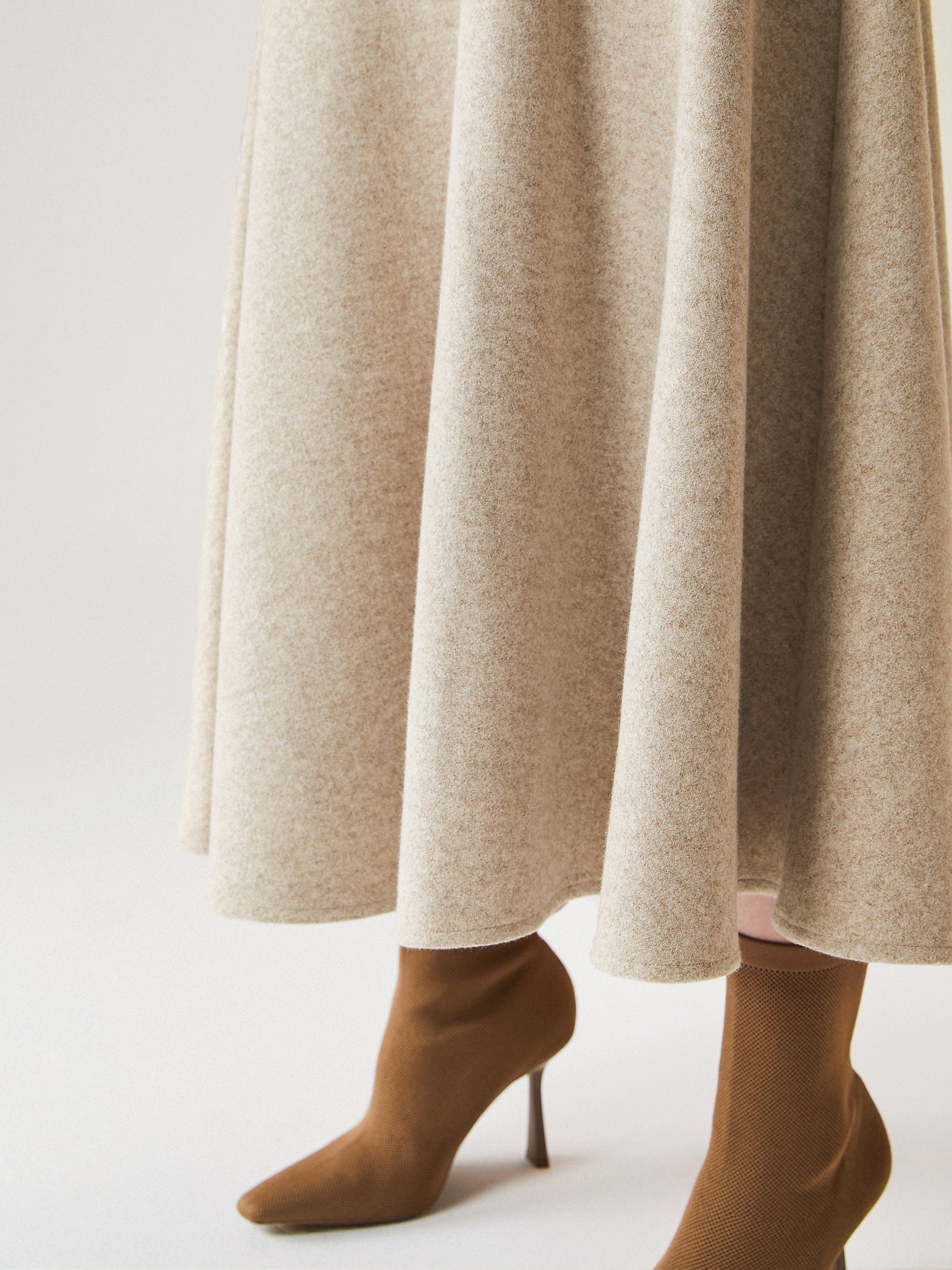 OGLmove FuzzLuxe Flared Maxi Skirt Heather Morganite