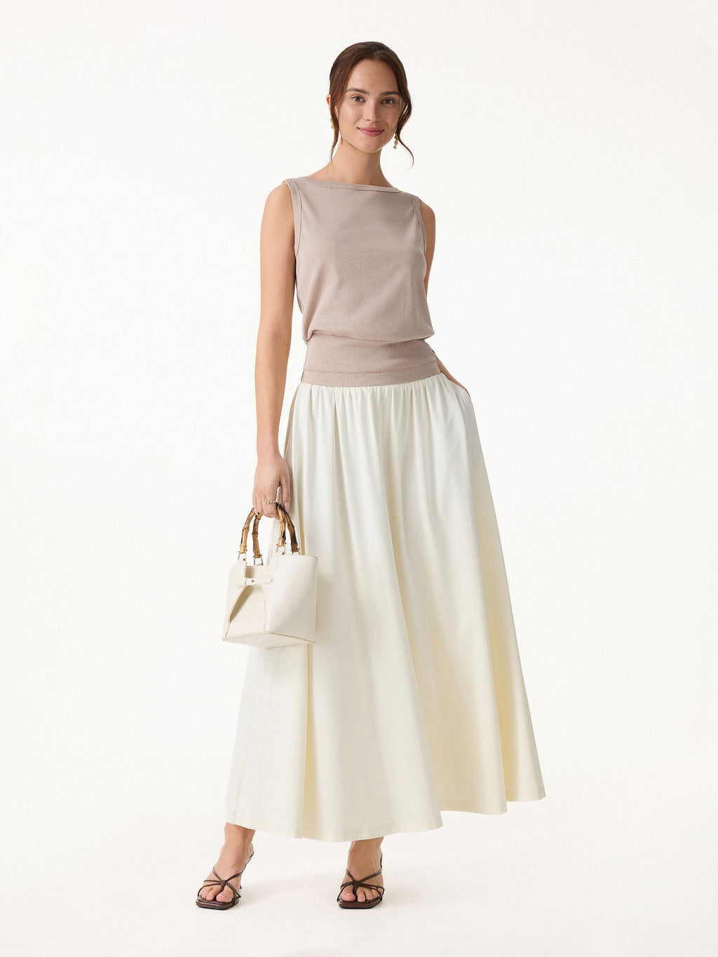 OGLmove Cotton-Linen Blend Reversible Boatneck Low Back Top
