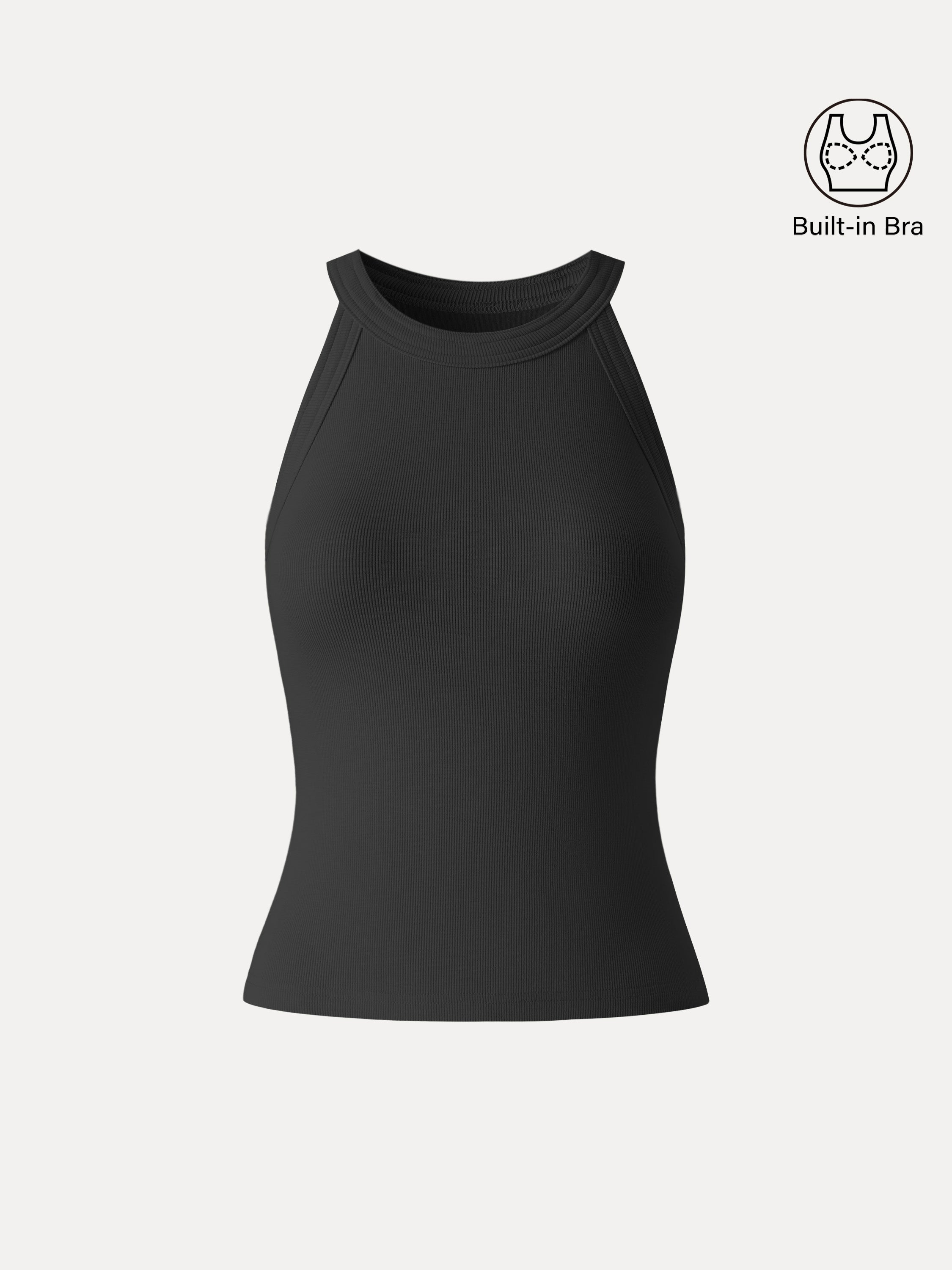 OGLmove Women's Slub Textured Summer Bra Tank Top