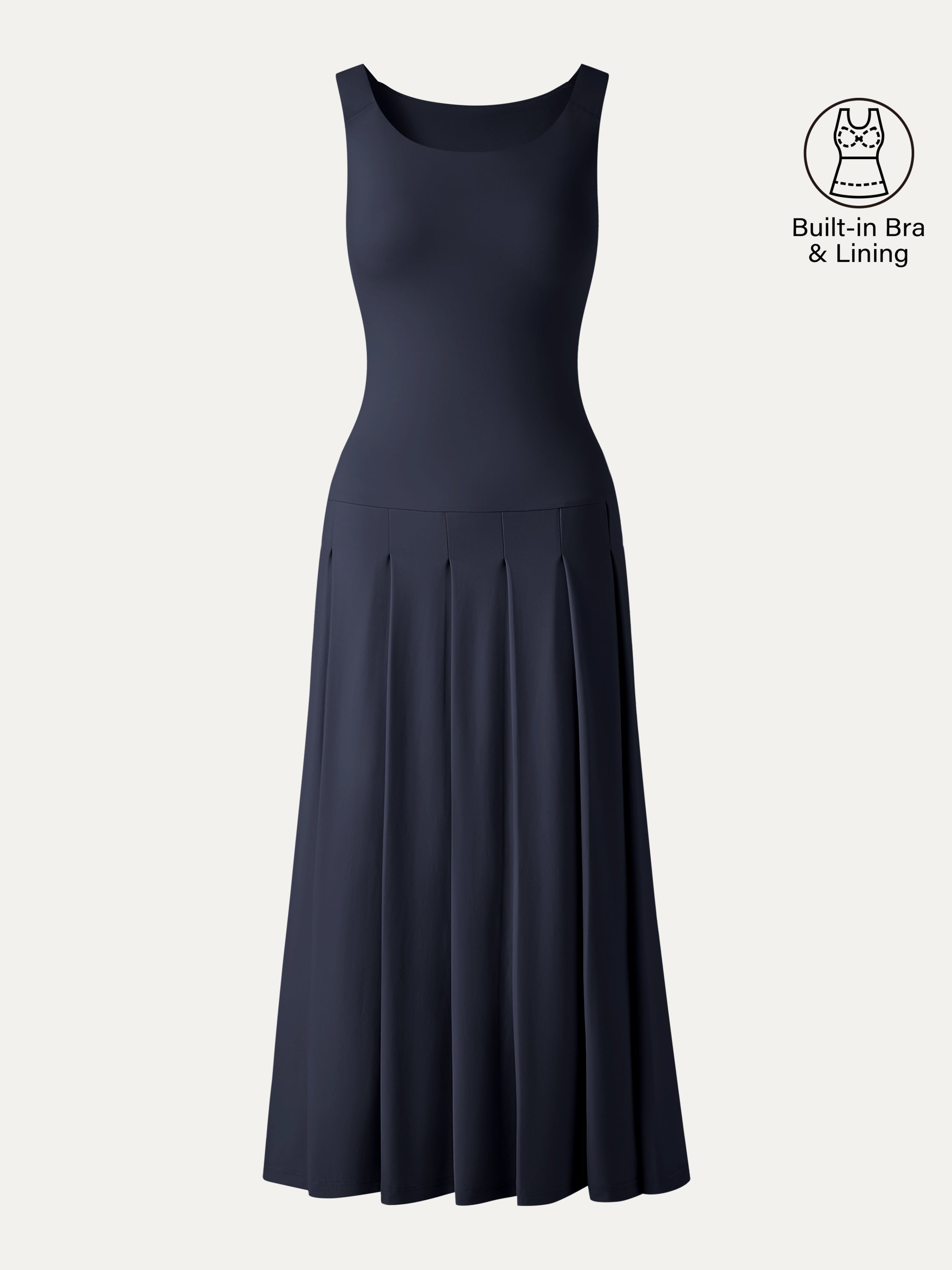 OGLmove CoolTouch Multi-Wear Pleated Midi Bra Dress