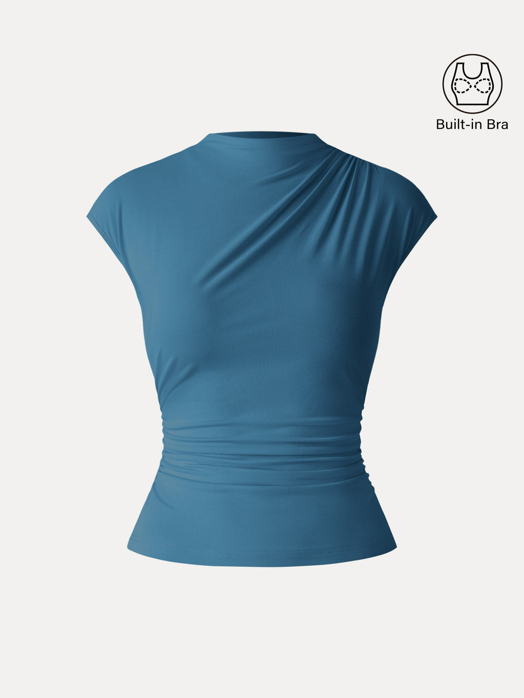 OGLmove Mockneck Ruched Cropped Bra Top