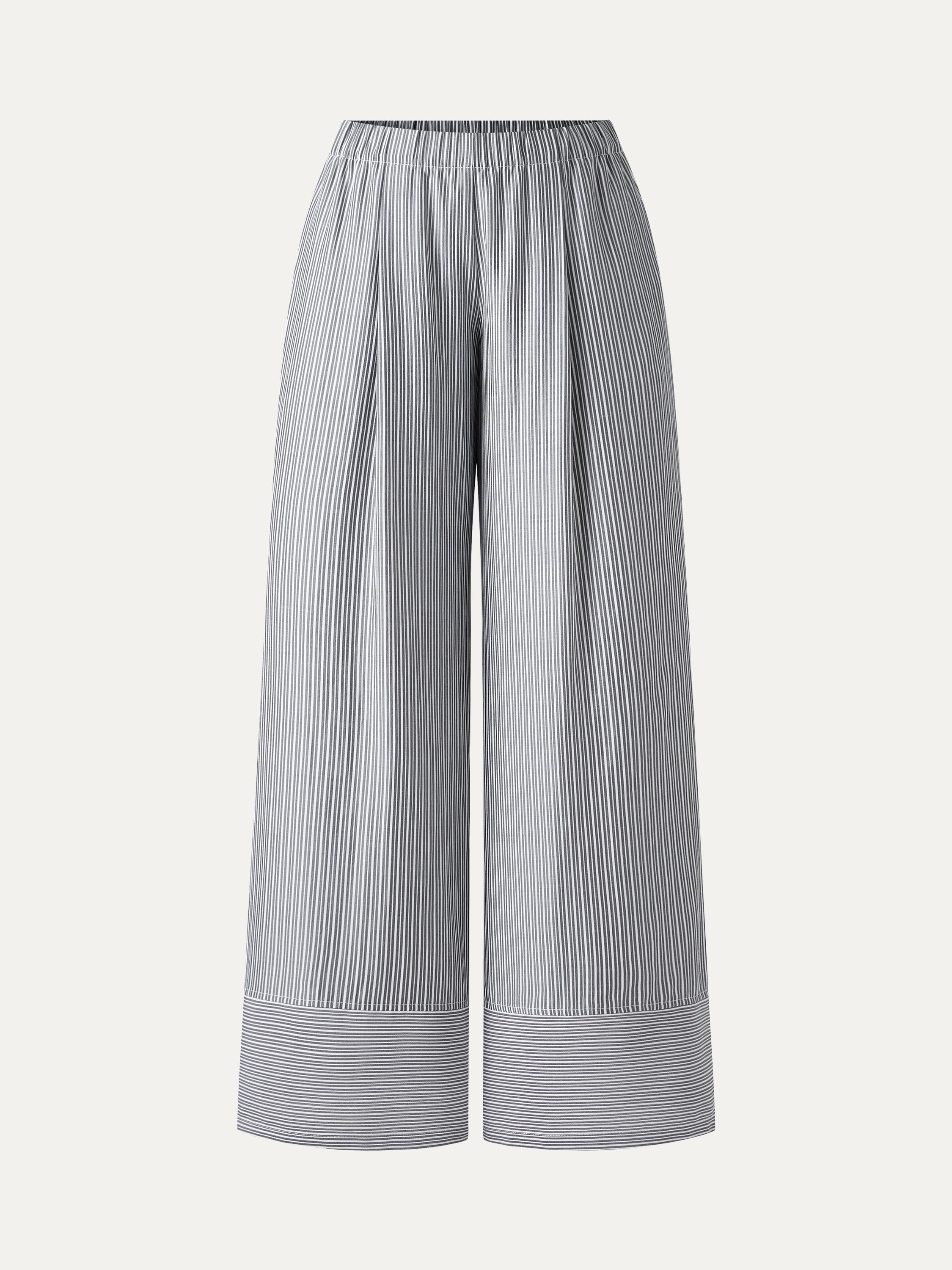 OGLmove Summer Poplin High-Rise Wide Leg Pants with Pockets