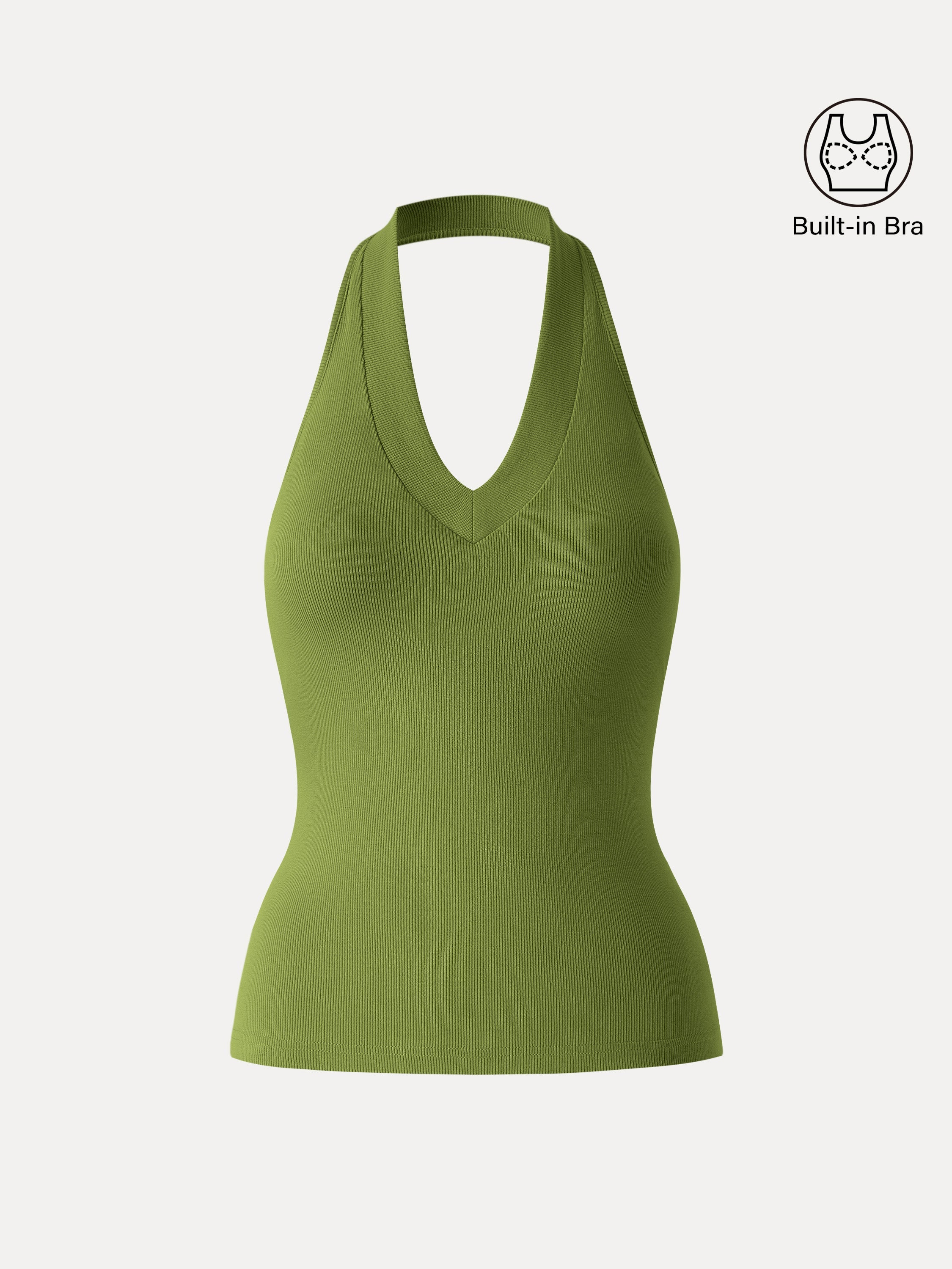 OGLmove Plantive Halter Neck Open Back Bra Tank