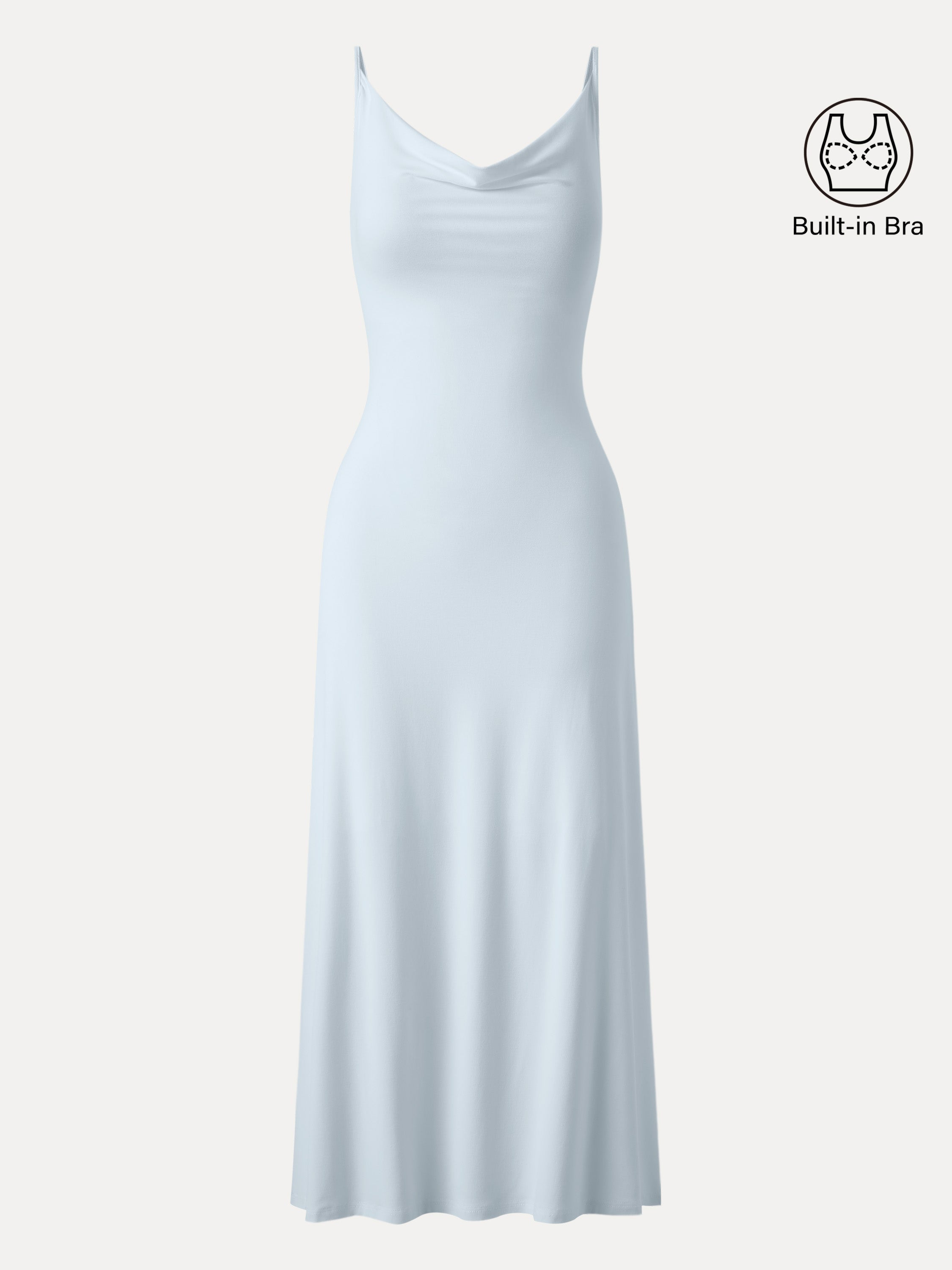 OGLmove Women's Cowl Neck Midi Bra Dress