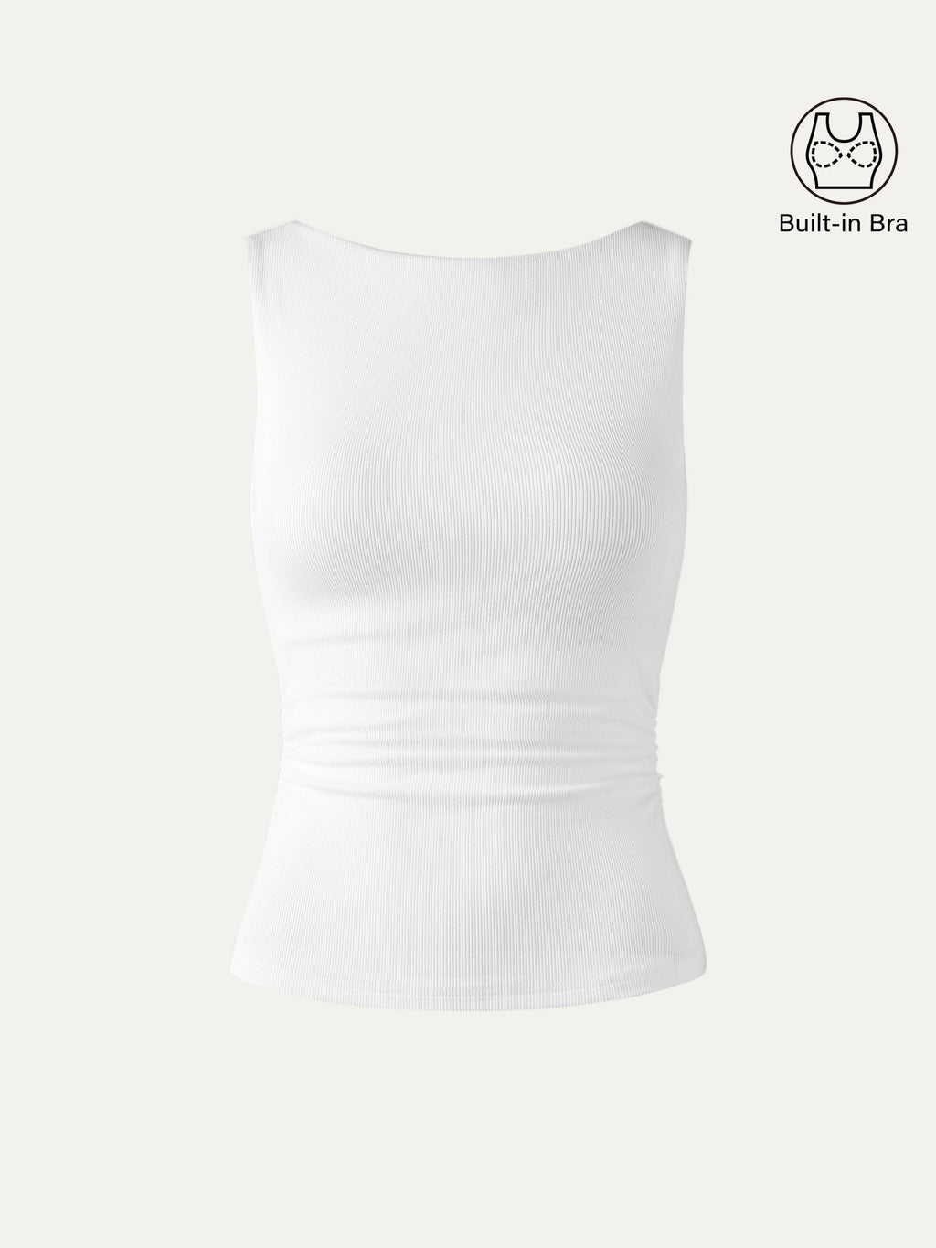 OGLmove Elastic Open Back Bra Tank White