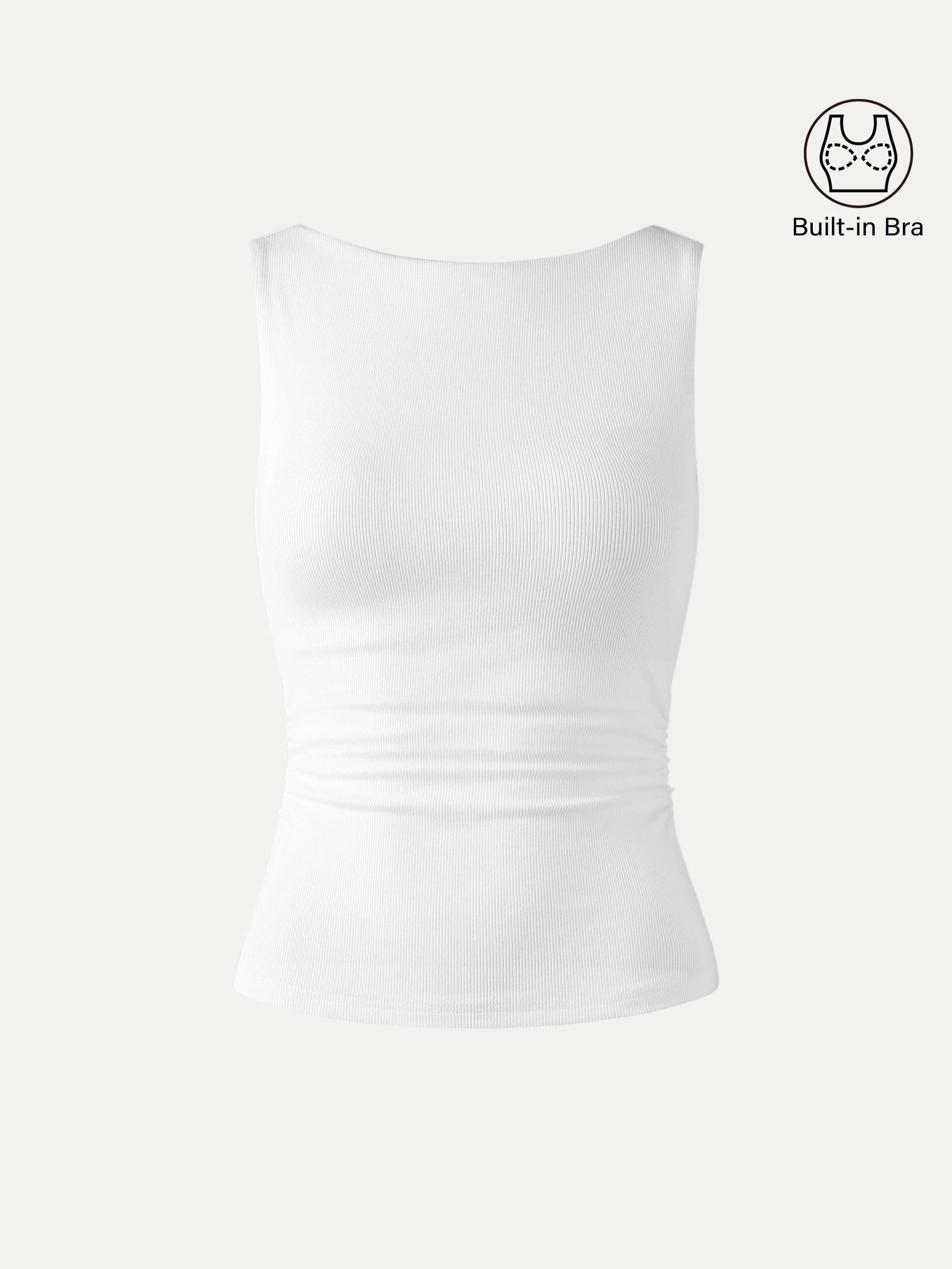 OGLmove Elastic Open Back Bra Tank White