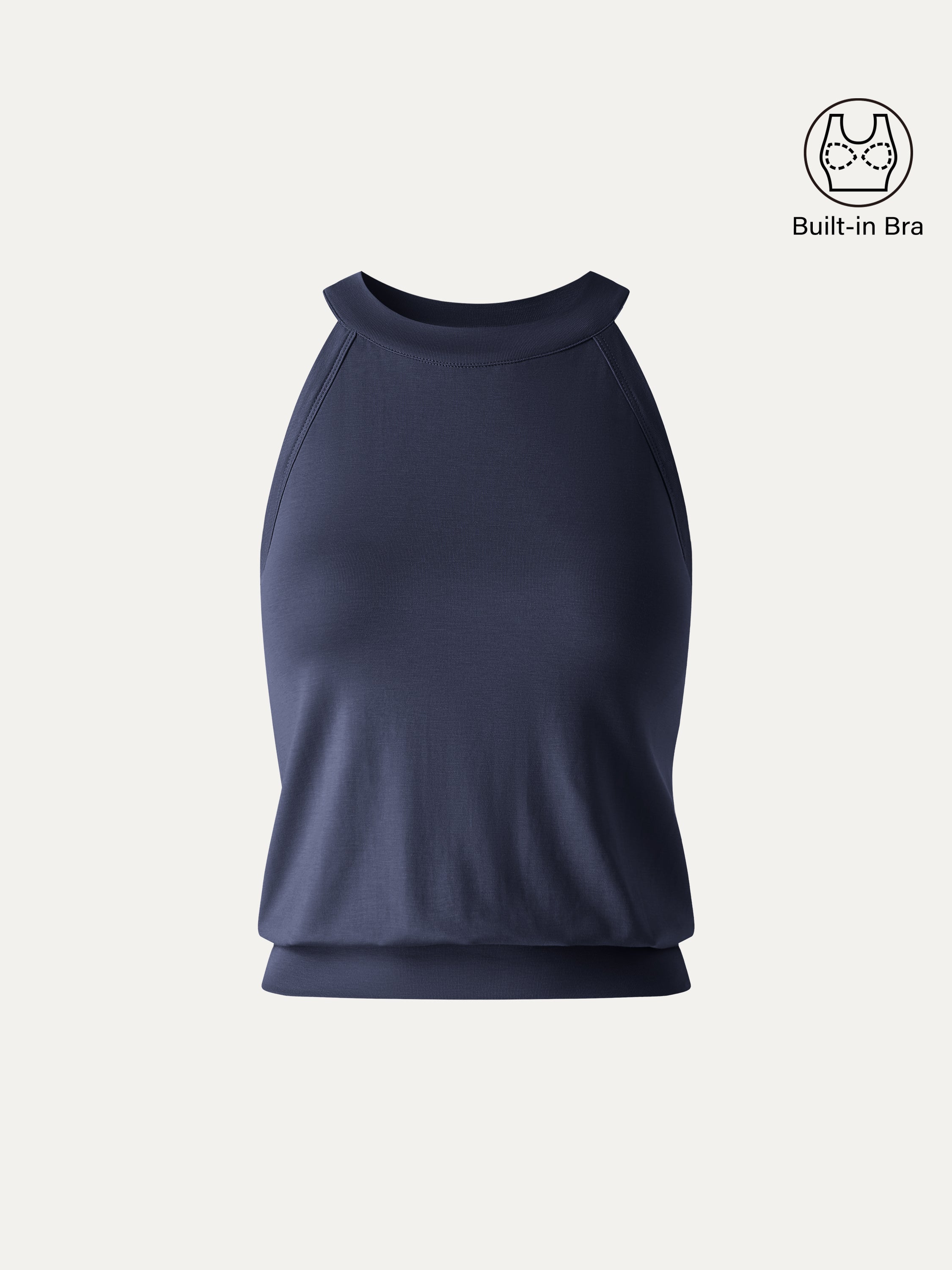 OGLmove Halter Neck Banded Hem Bra Tank