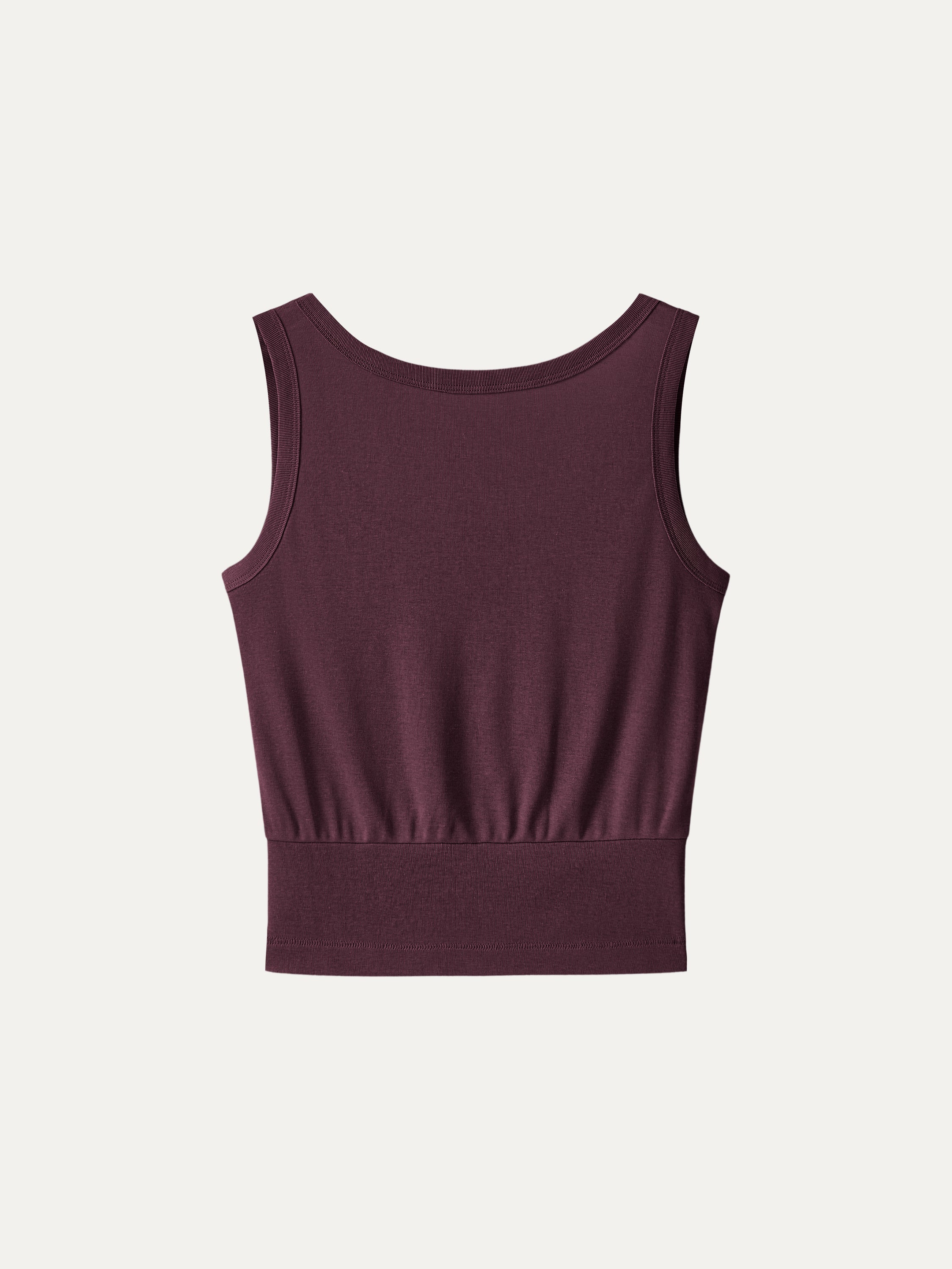 OGLmove Cotton-Linen Blend Reversible Boatneck Low Back Top