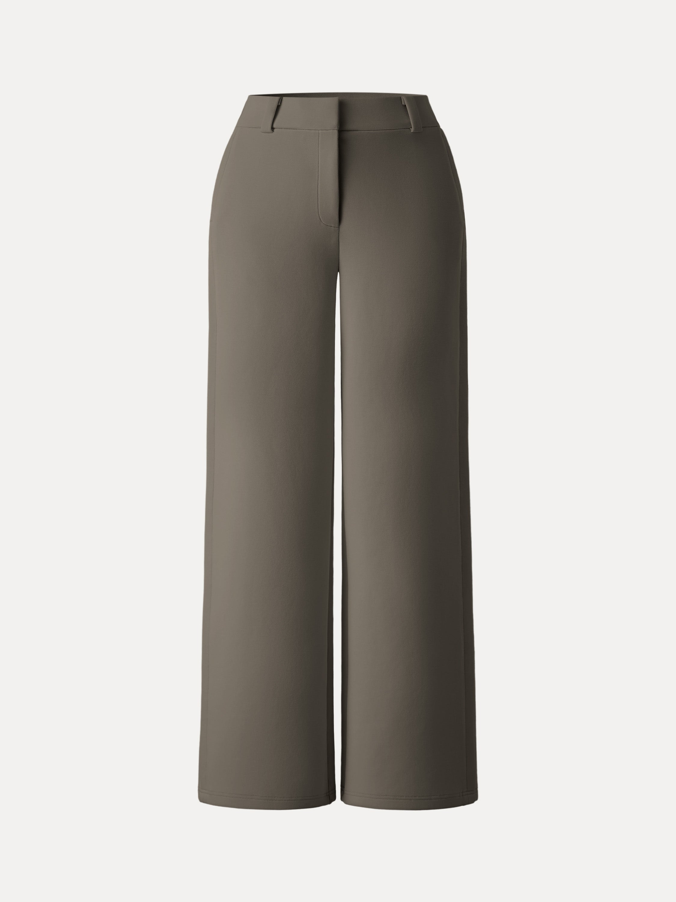OGLmove Stretchy Mid Rise Fly-Front Wide Leg Trouser