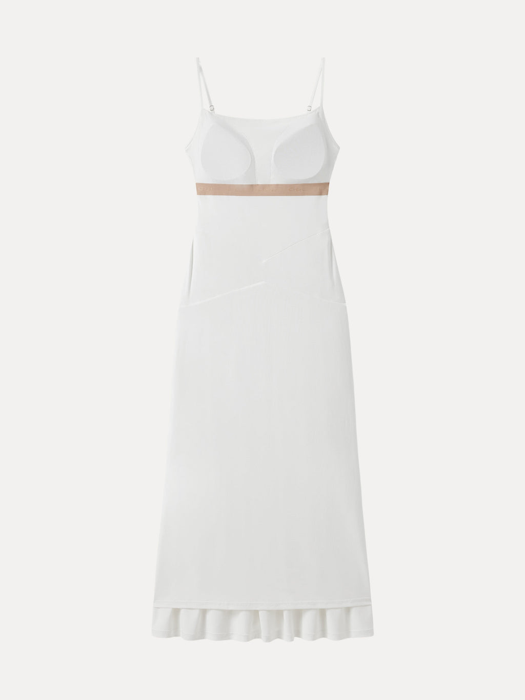 OGLmove Not-See-Thru Spaghetti Gathered Maxi Bra Dress