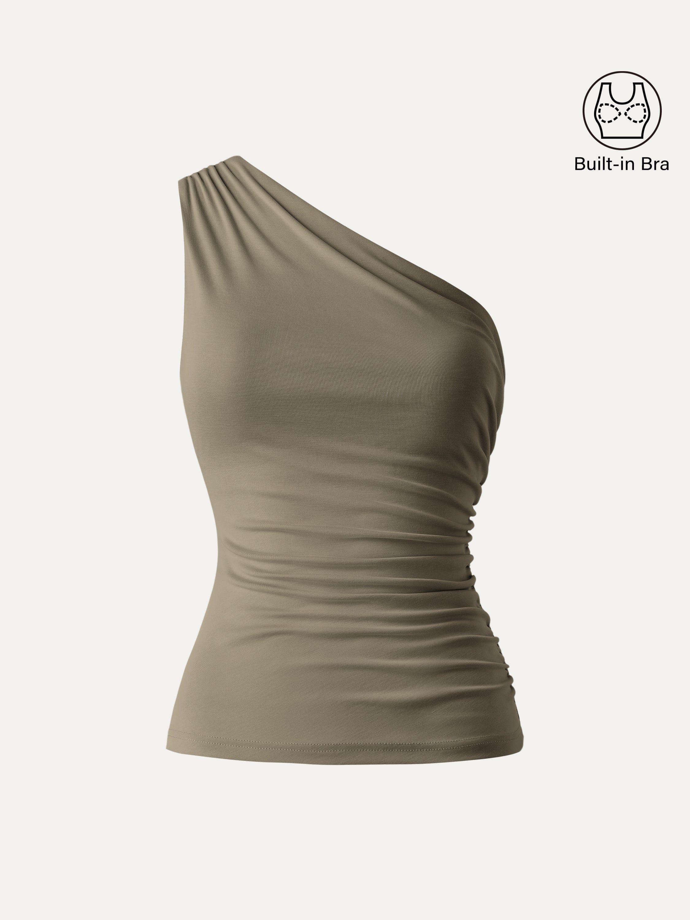 OGLmove Sandwashed One Shoulder Ruched Bra Tank
