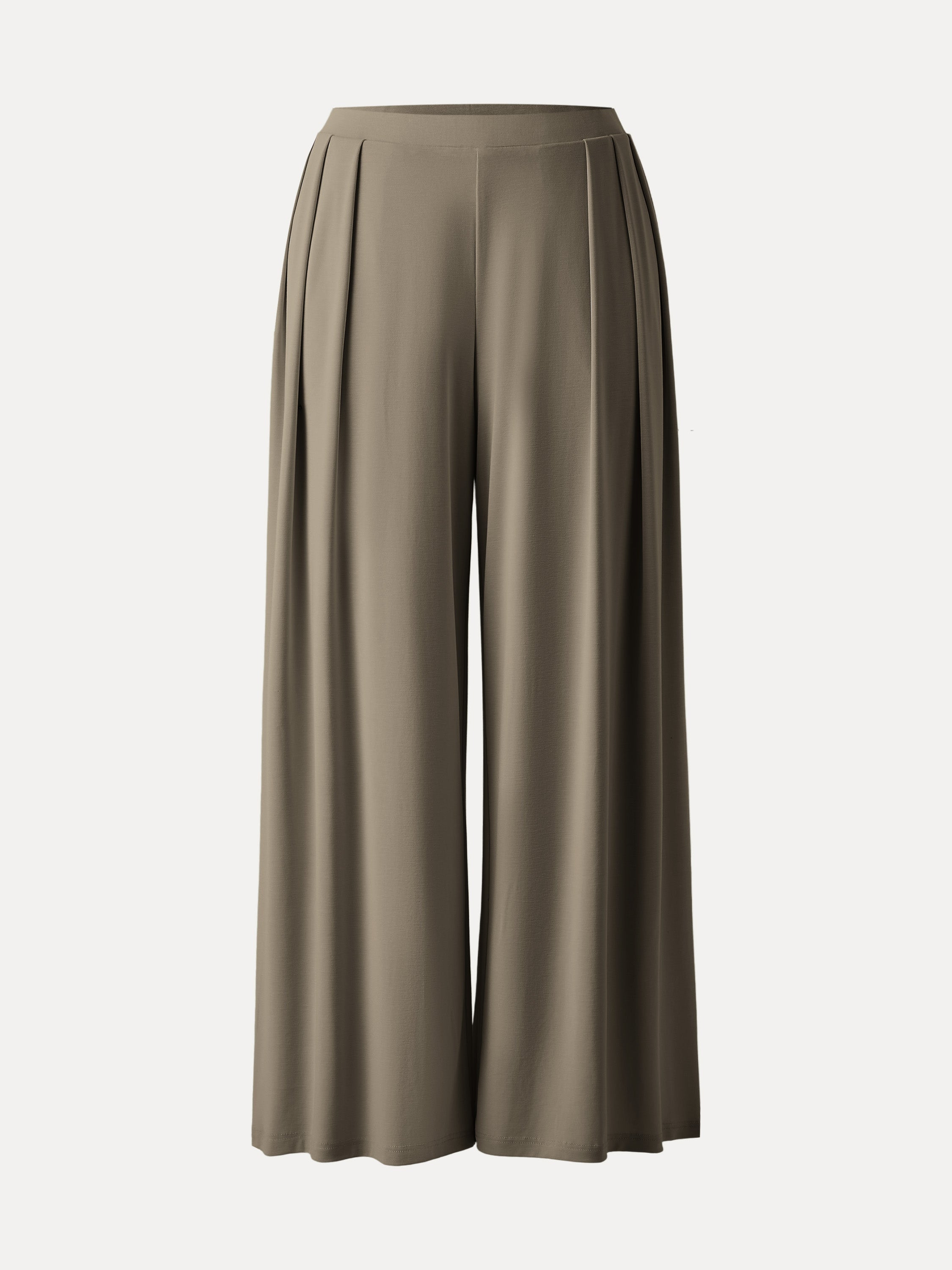 OGLmove Sandwashed Mid Rise Pleated Wide Leg Palazzo Pant with Pockets