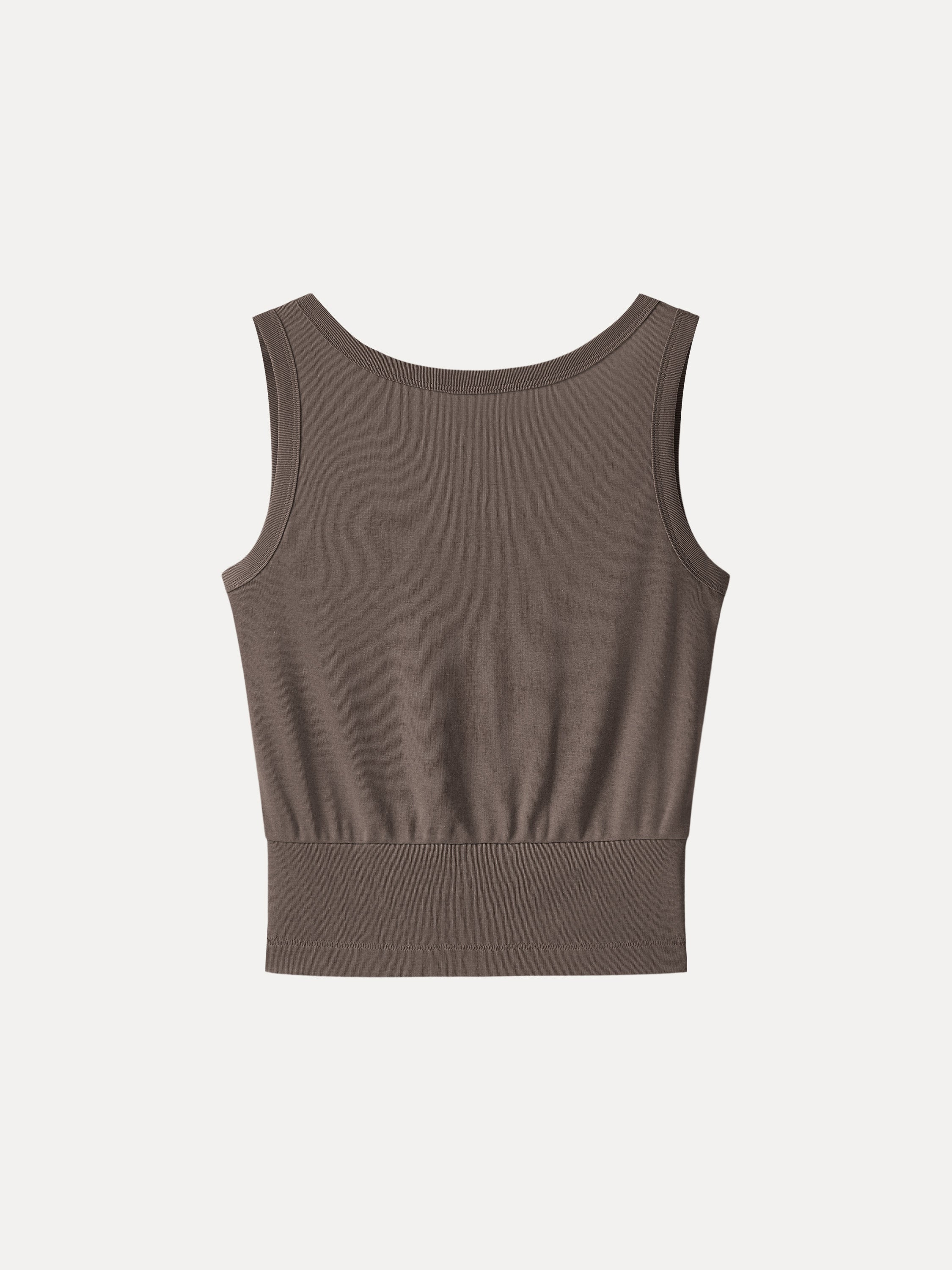 OGLmove Cotton-Linen Blend Reversible Boatneck Low Back Top