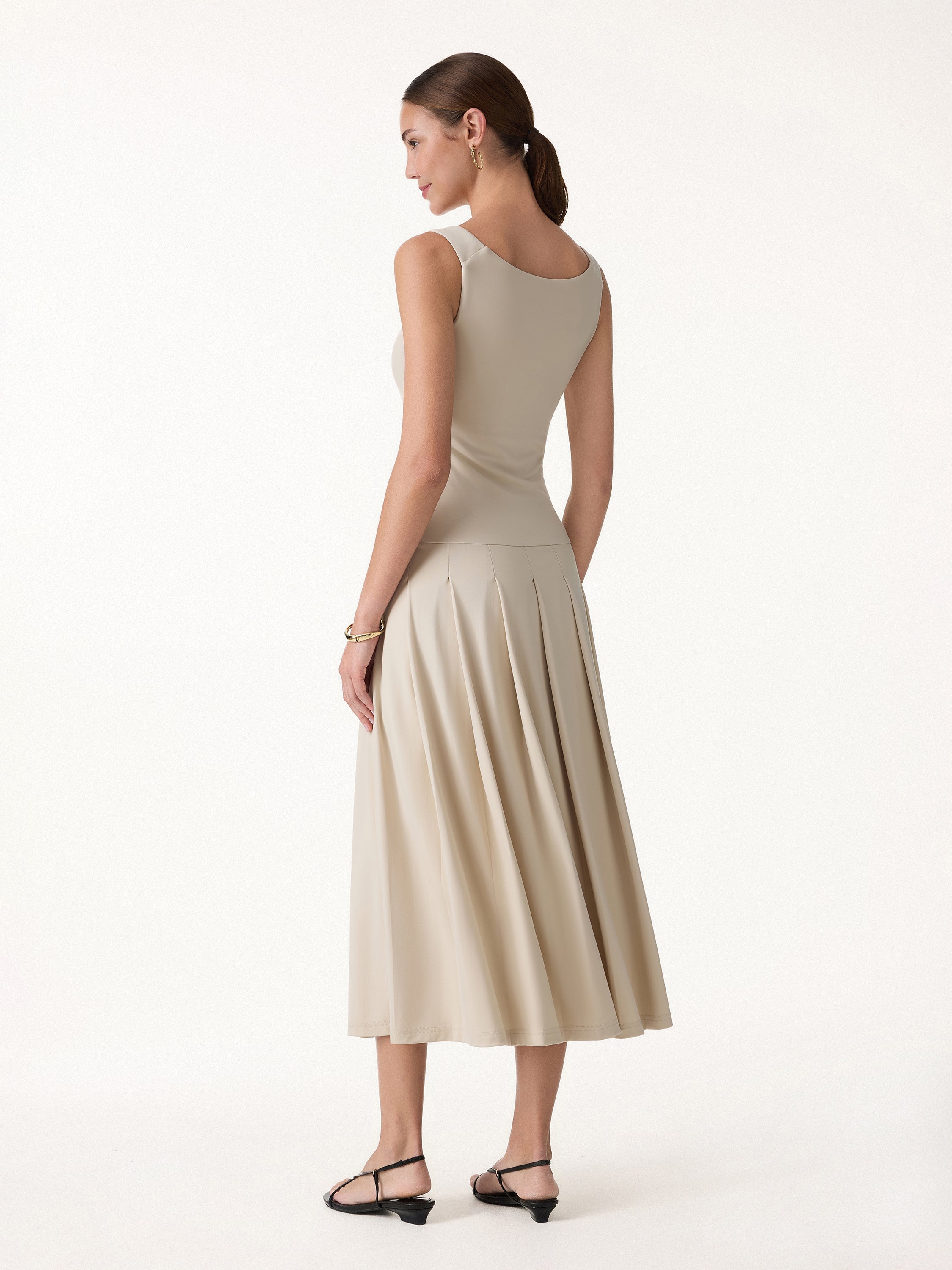OGLmove CoolTouch Multi-Wear Pleated Midi Bra Dress