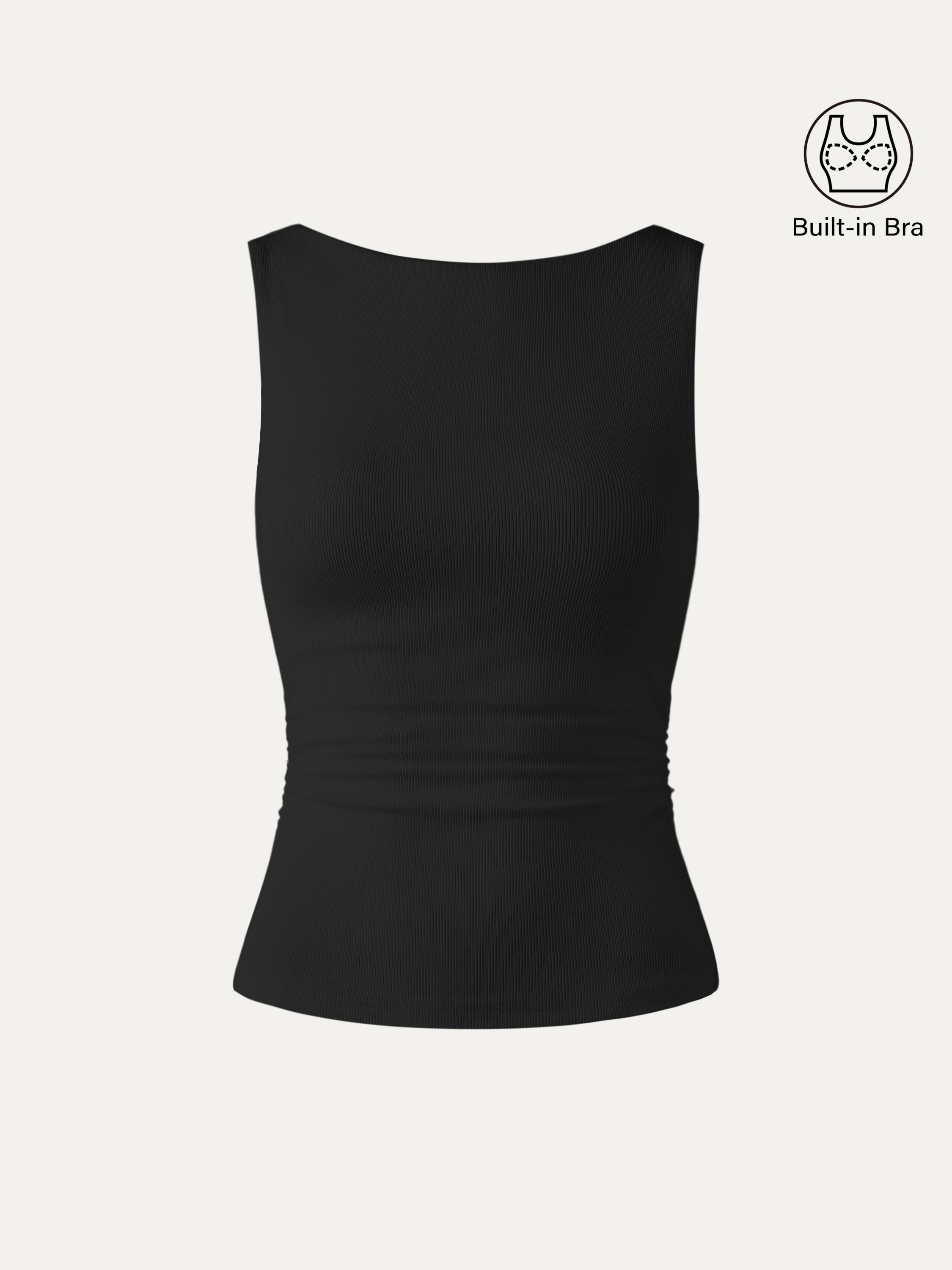 OGLmove Elastic Open Back Bra Tank White